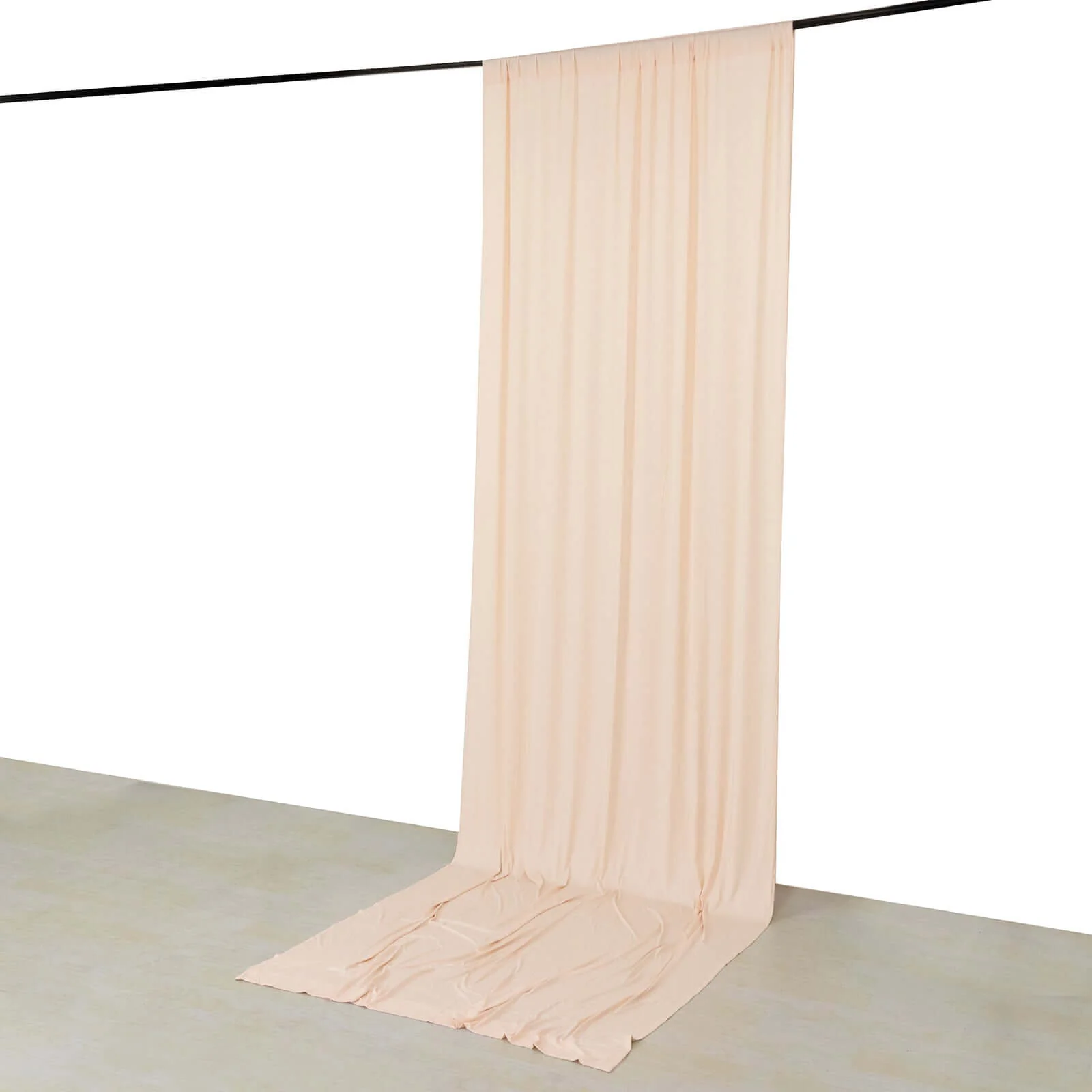 Blush 4-Way Stretch Spandex Backdrop Drape Curtain, Wrinkle Free Event Divider Panel with Rod Pockets - 5ftx14ft - Image 7