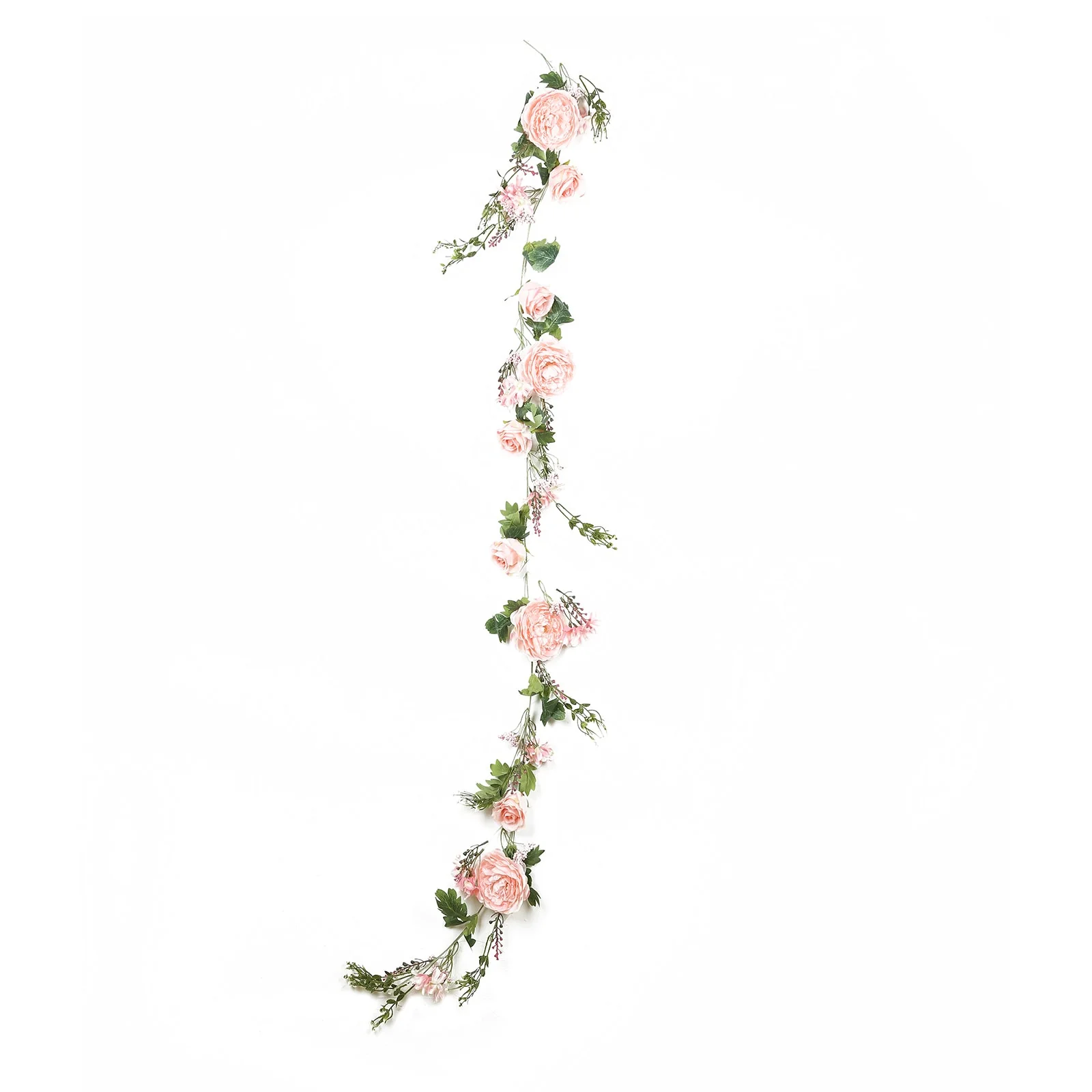 Blush Artificial Rose Peony Flower Garland, Mixed Floral Greenery Garland Silk Hanging Vines - 6ft - Image 7