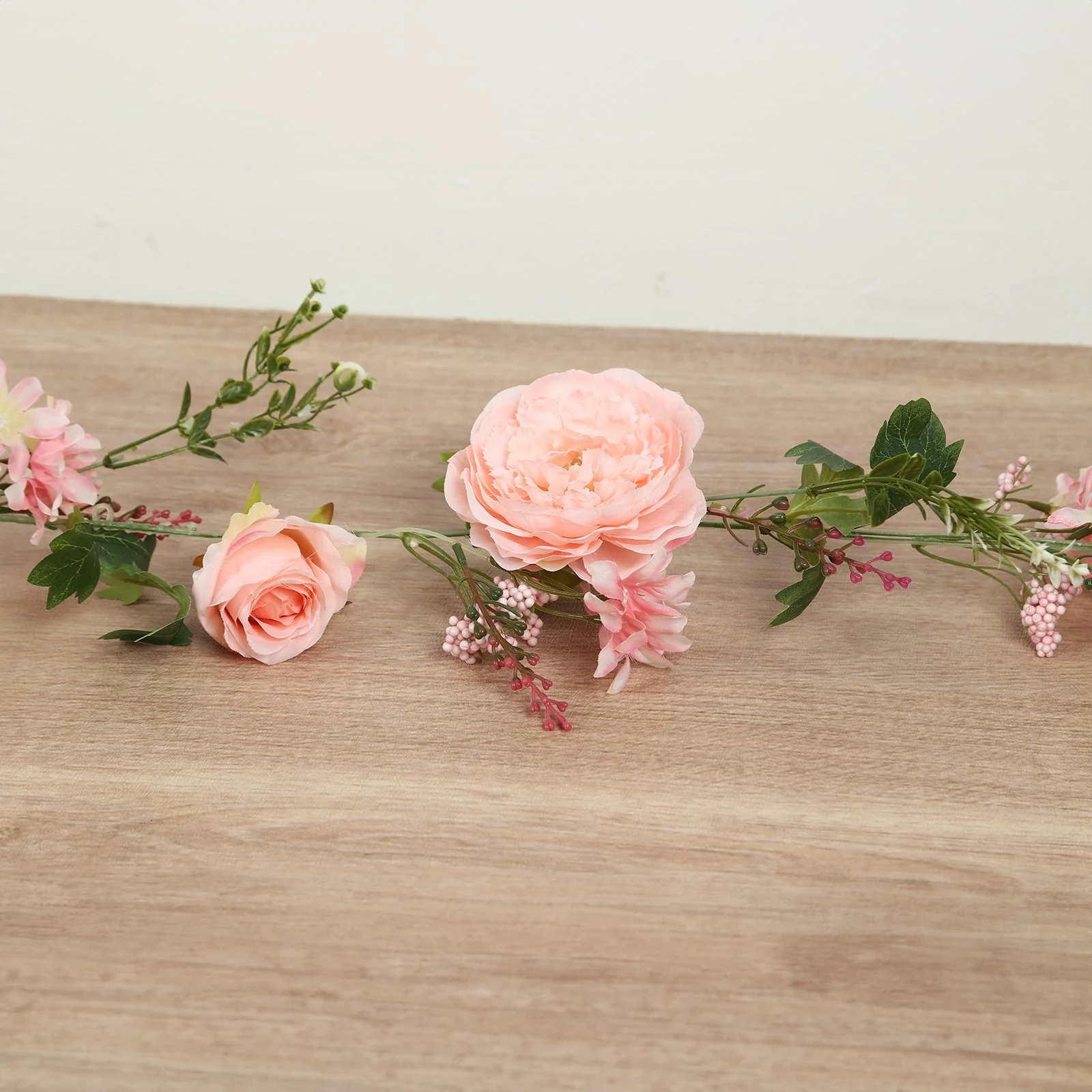 Blush Artificial Rose Peony Flower Garland, Mixed Floral Greenery Garland Silk Hanging Vines - 6ft - Image 8