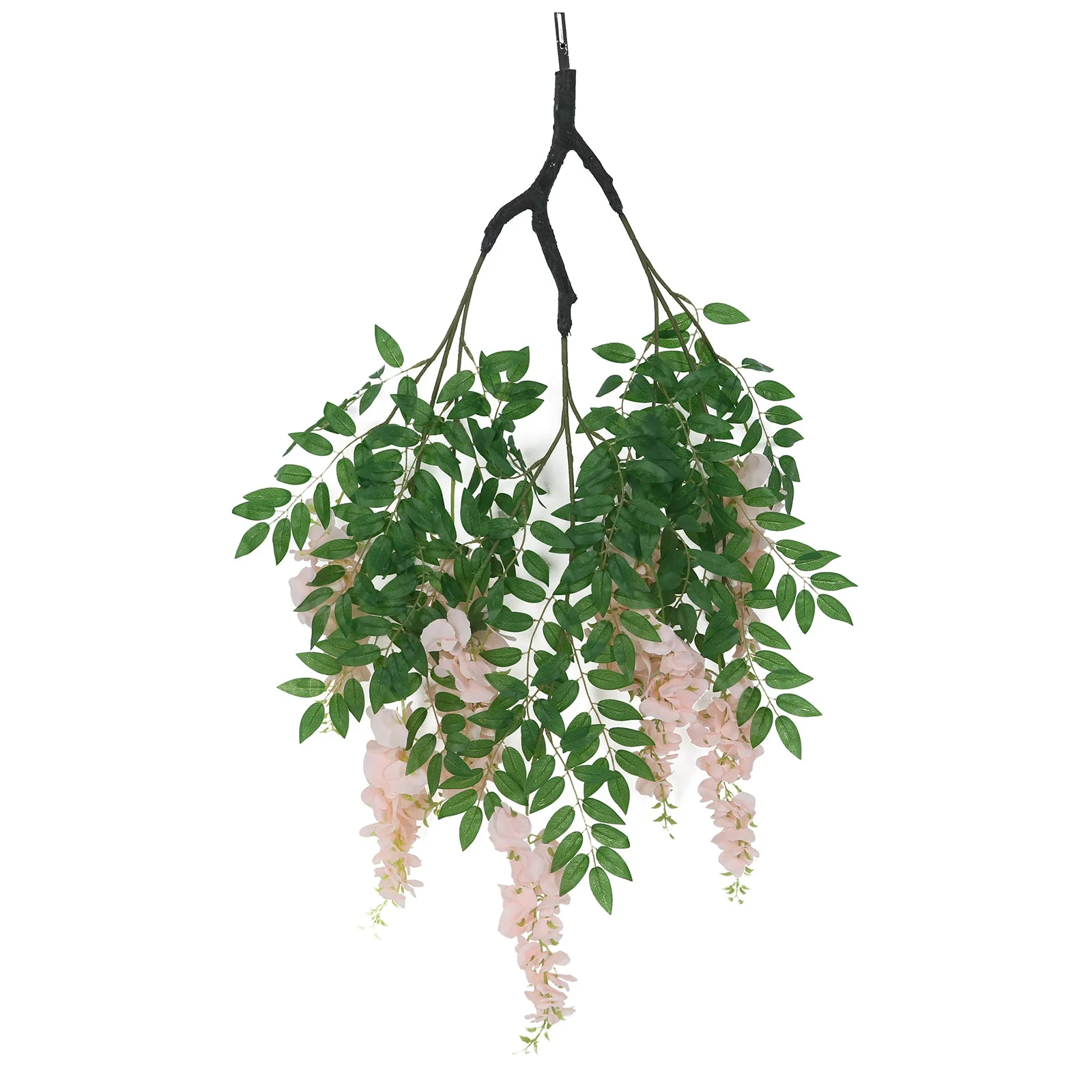 Blush Artificial Silk Wisteria Vine Round Hanging Canopy, Draping Garland Flower Chandelier With Interchangeable Branches 55" - Image 5