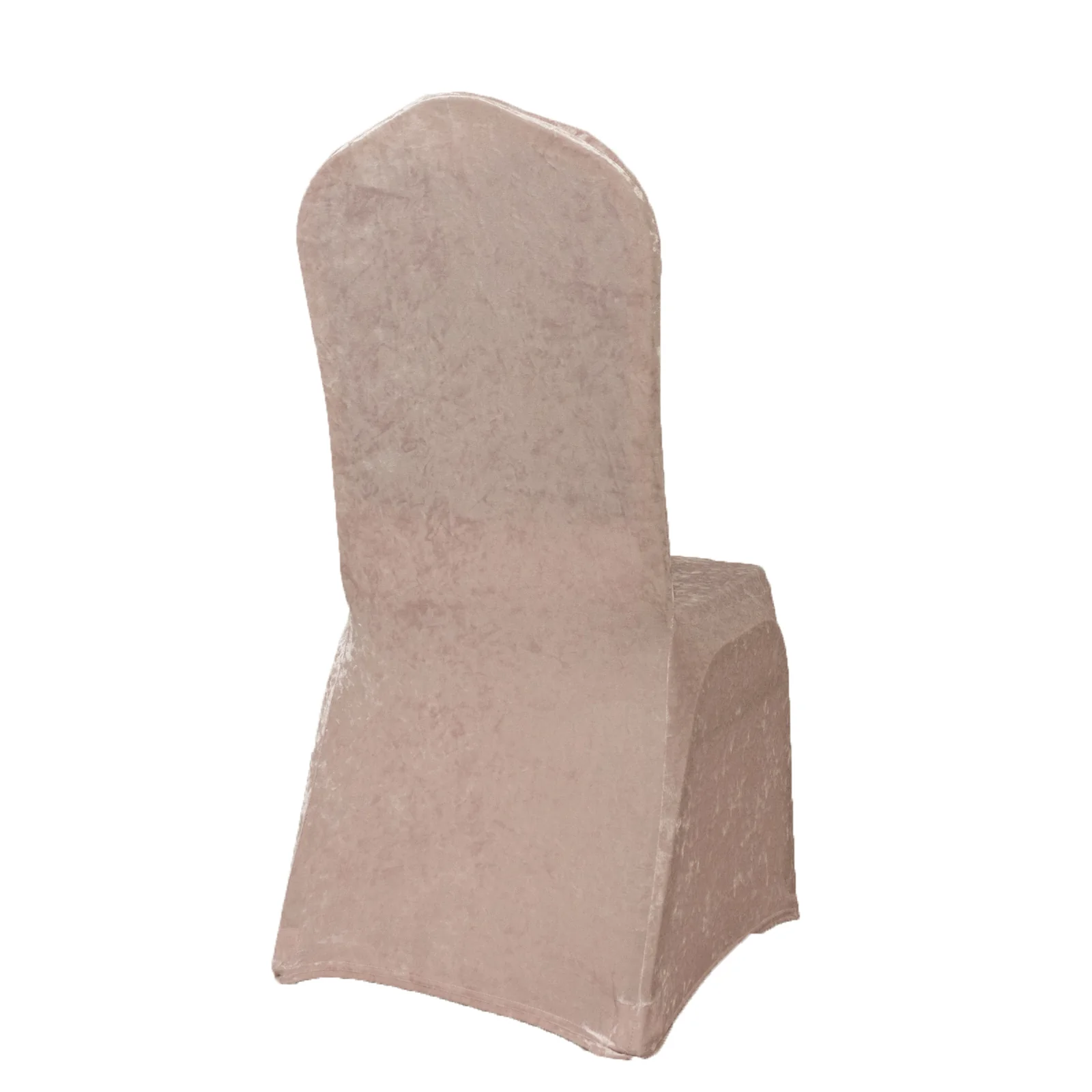 Crushed Velvet Spandex Stretch Banquet Chair Cover 190GSM Blush - Fitted with Foot Pockets - Image 7