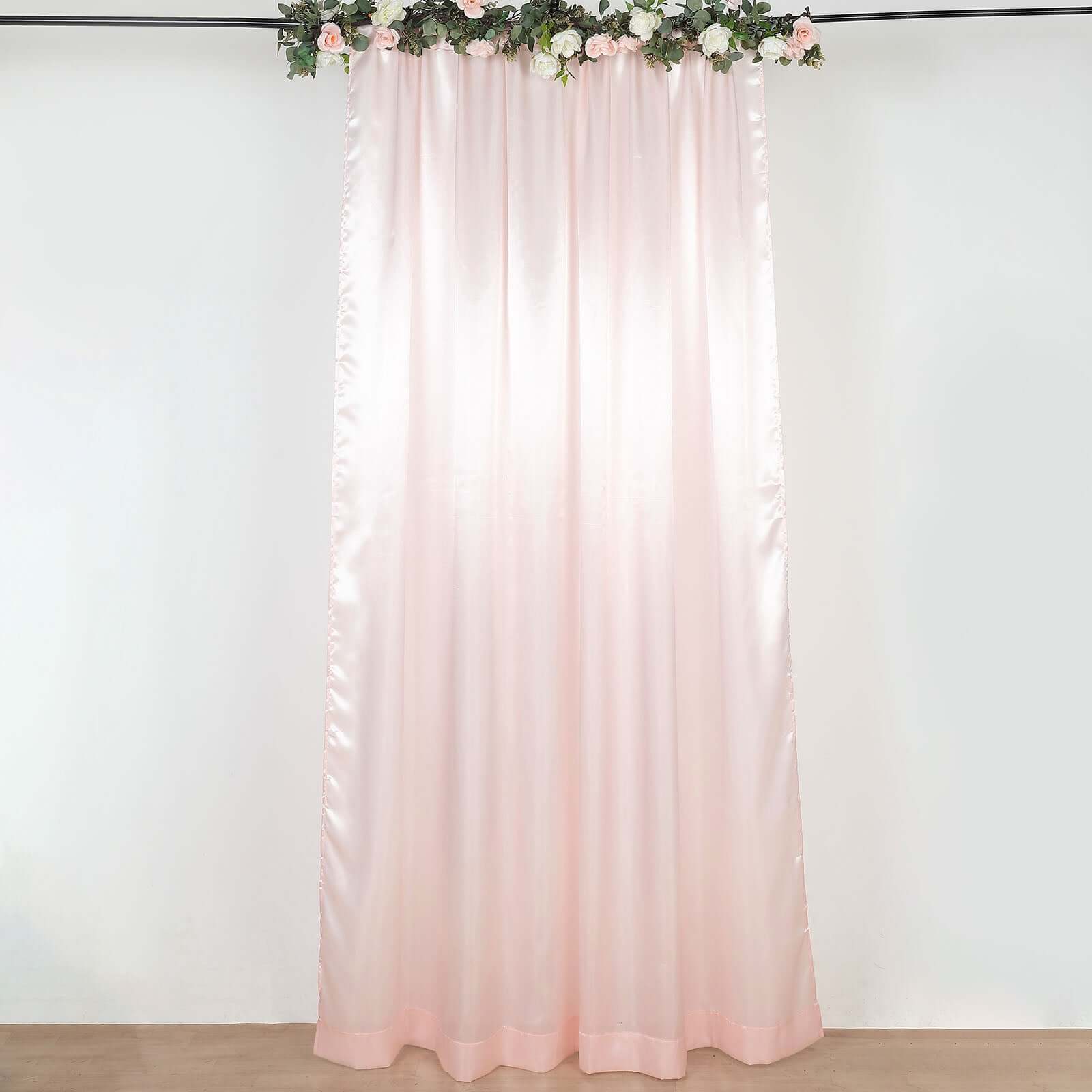 Blush Satin Backdrop Drape Curtain, Photo Booth Event Divider Panel - 8ftx10ft - Image 5