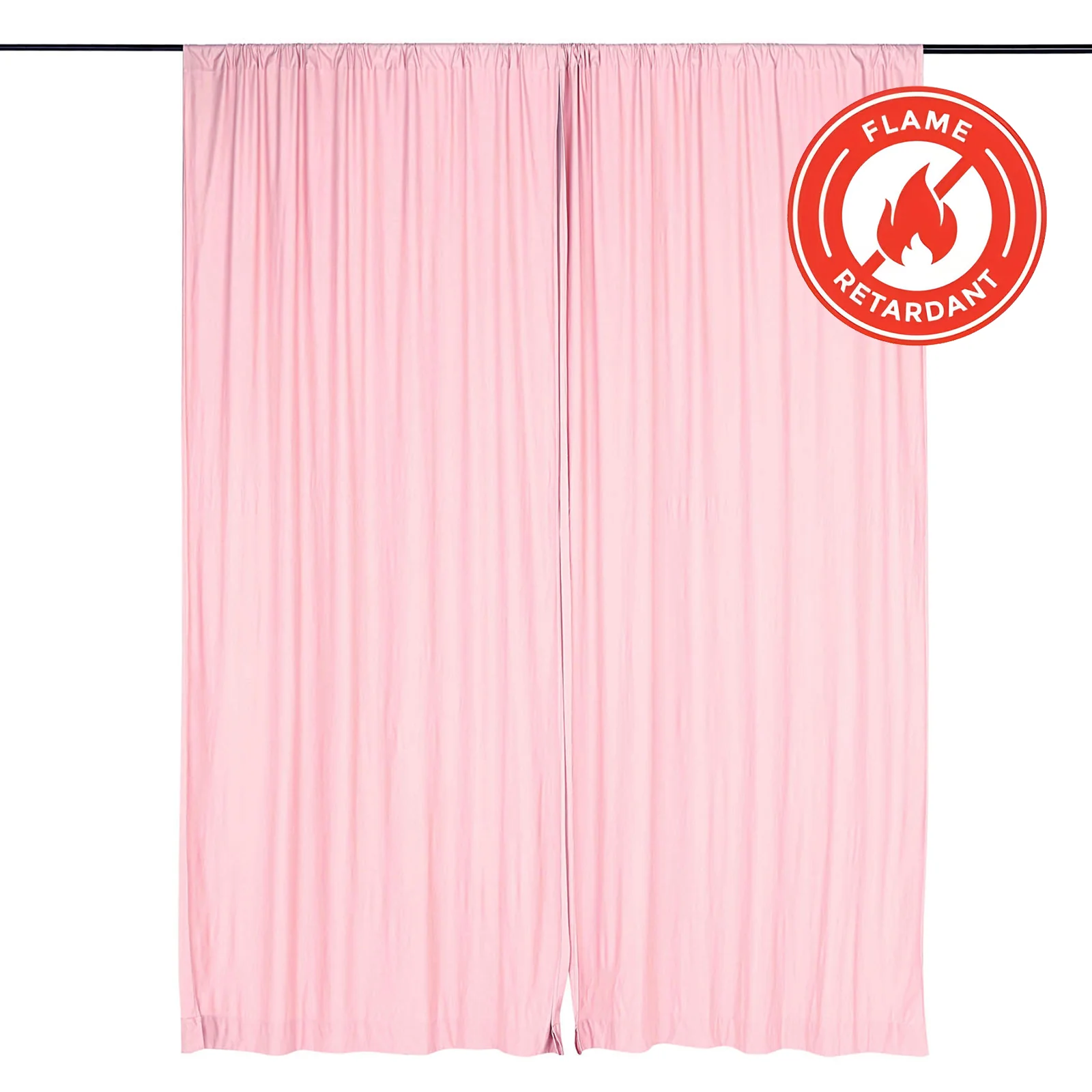 2 Pack 5ftx10ft Blush Scuba Polyester Backdrop Drape Curtains, Durable Flame Resistant Event Divider Panels Wrinkle Free With Rod Pockets - Image 2