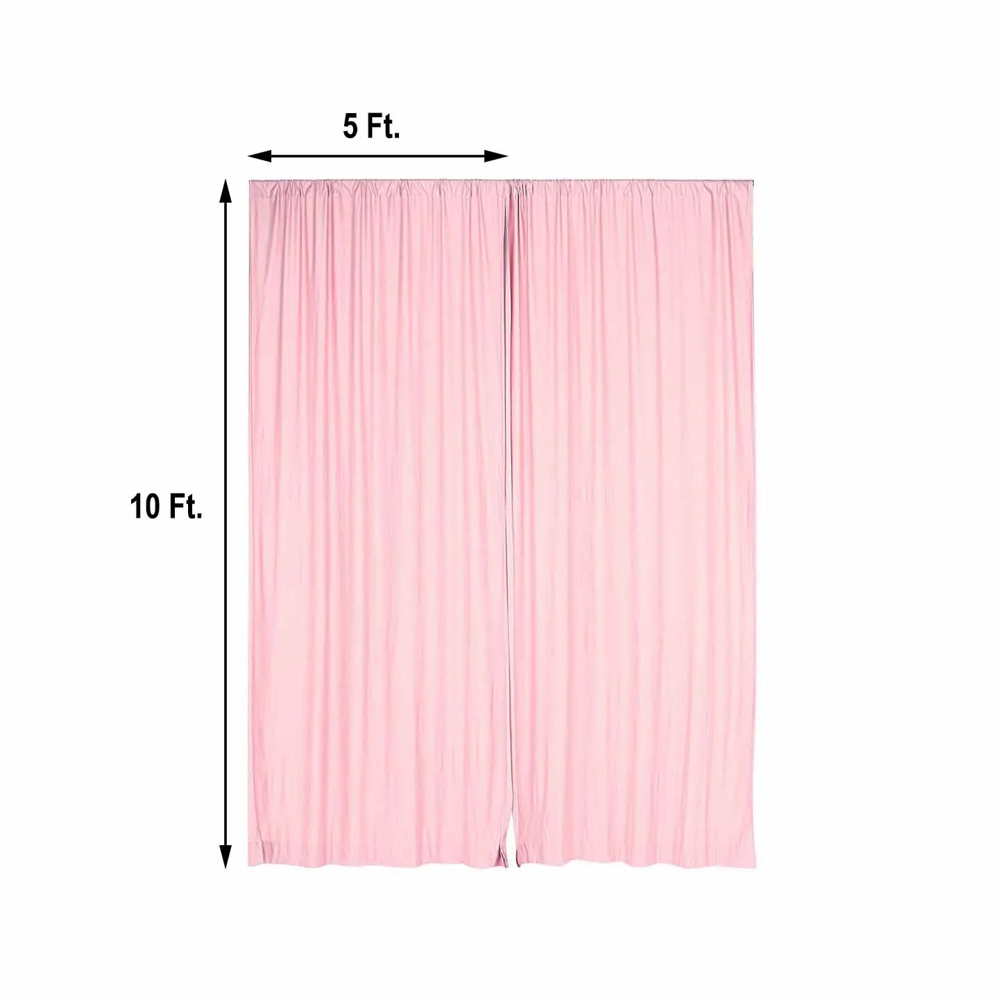 2 Pack 5ftx10ft Blush Scuba Polyester Backdrop Drape Curtains, Durable Flame Resistant Event Divider Panels Wrinkle Free With Rod Pockets - Image 3