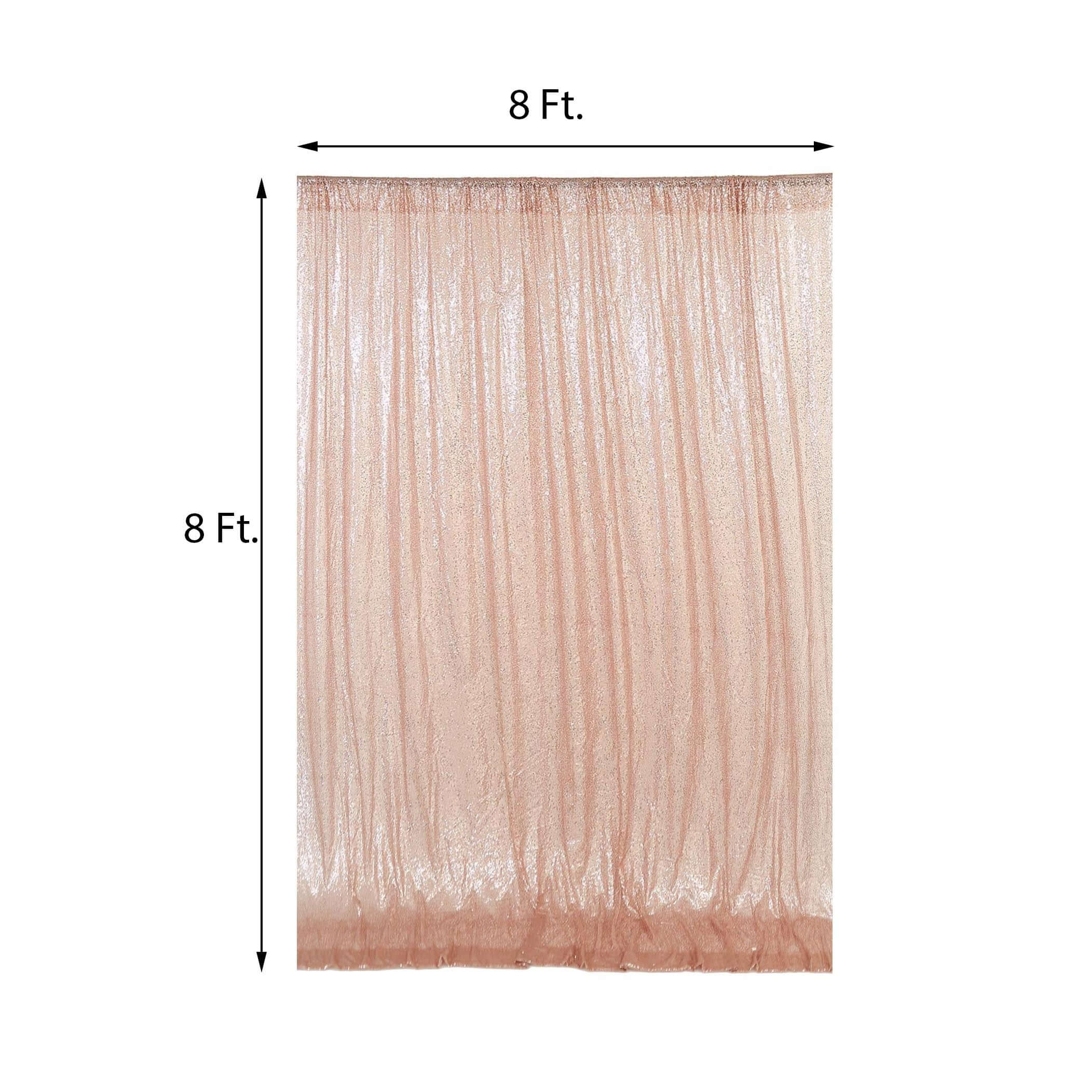Blush Sequin Backdrop Drape Curtain, Photo Booth Event Divider Panel - 8ftx8ft - Image 3
