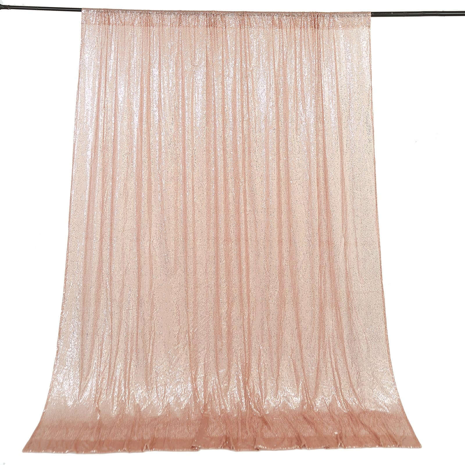Blush Sequin Backdrop Drape Curtain, Photo Booth Event Divider Panel - 8ftx8ft - Image 6