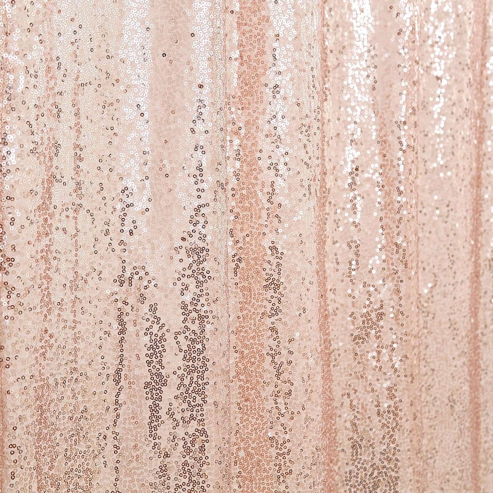Blush Sequin Backdrop Drape Curtain, Photo Booth Event Divider Panel - 8ftx8ft - Image 7
