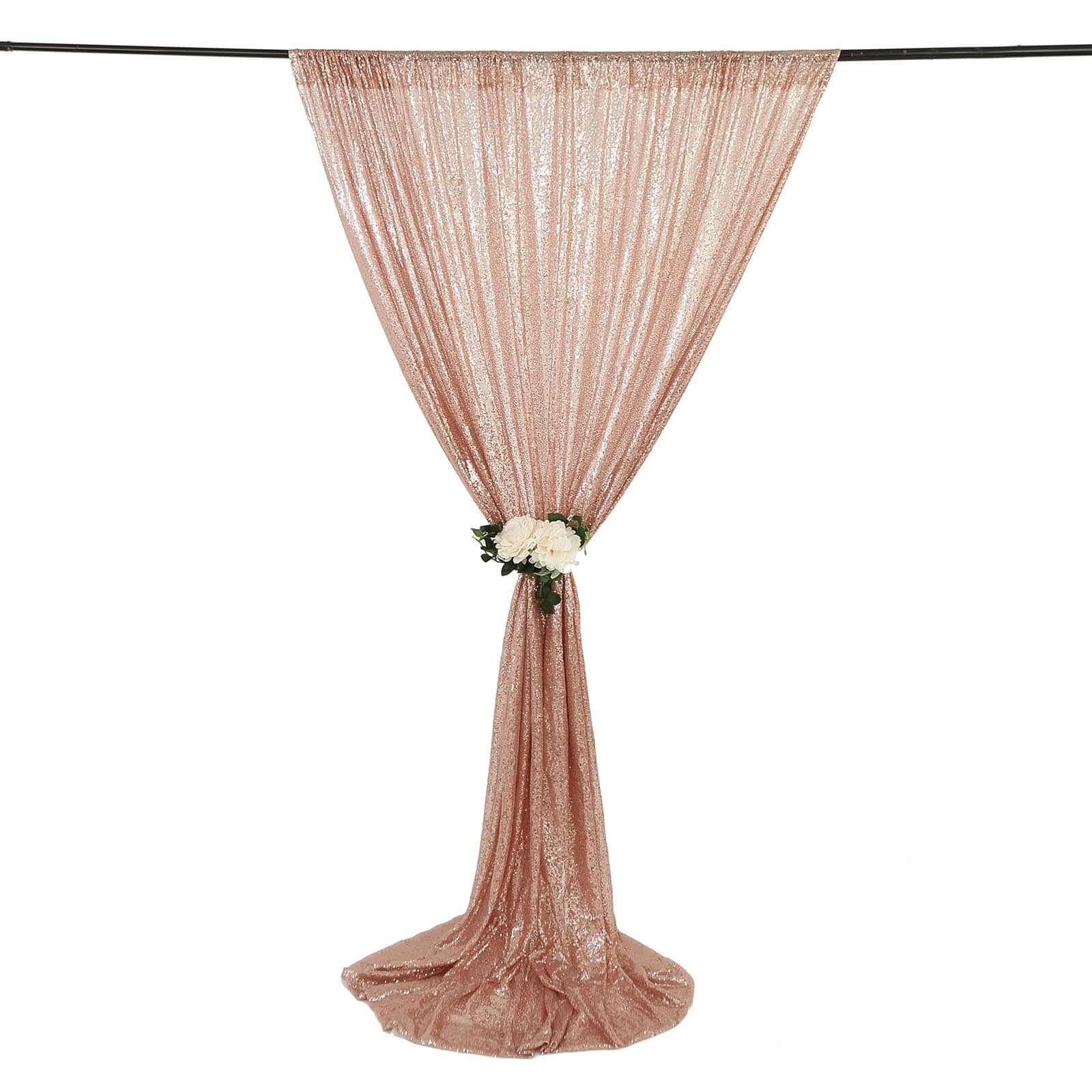 Blush Sequin Backdrop Drape Curtain, Photo Booth Event Divider Panel - 8ftx8ft - Image 8
