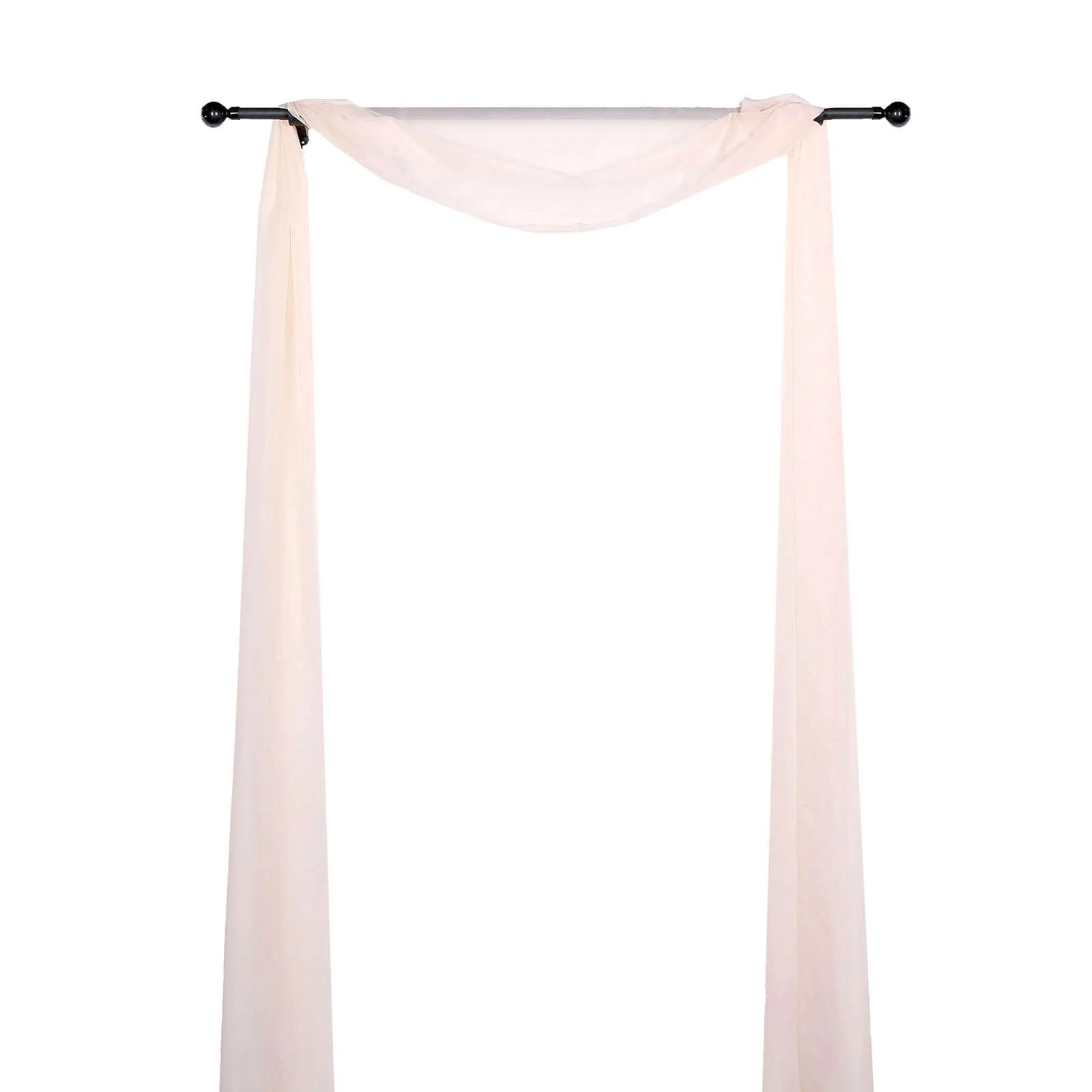 Blush Sheer Organza Wedding Arch Draping Fabric, Long Curtain Backdrop Window Scarf Valance 18ft - Image 6