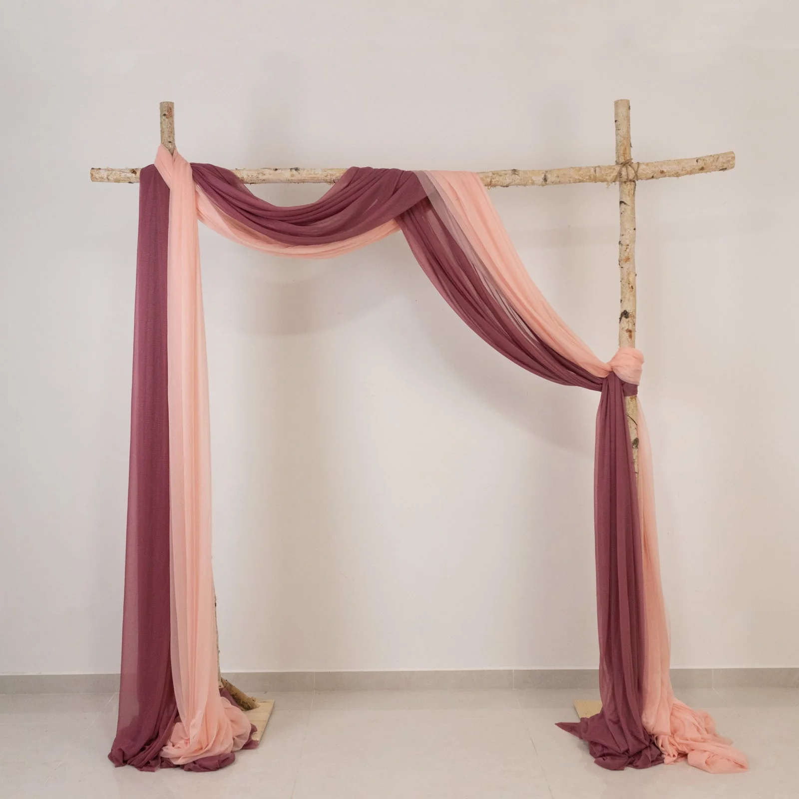 Sheer Wedding Arch Drape – 5ftx32ft Blush Sheer Curtain Backdrop, Ceiling Drapery Panel - Image 6