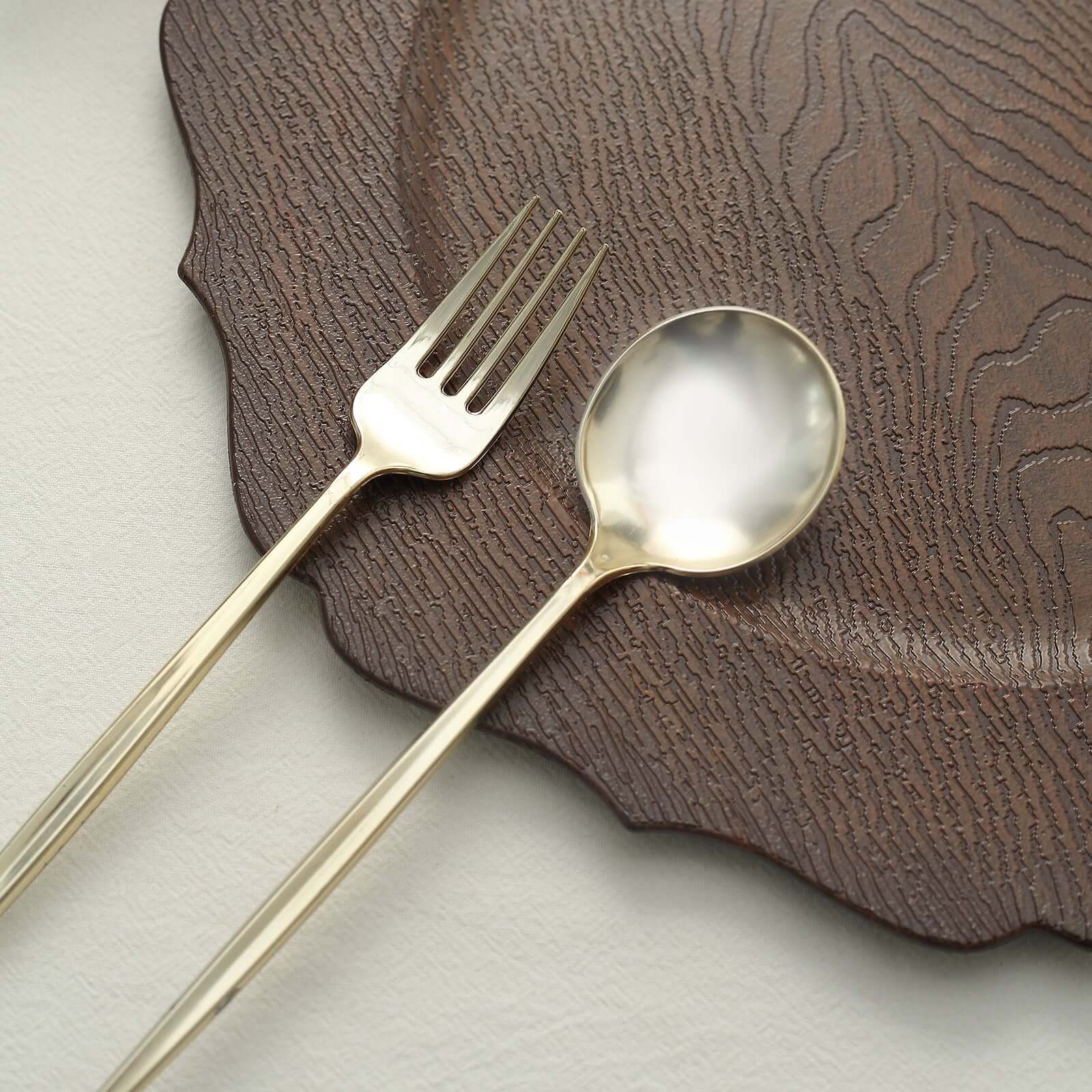 6-Pack Acrylic Charger Plates 13" Round Rustic Brown with Wood Grain Scalloped Rim - Dinner Charger Tableware - Image 8