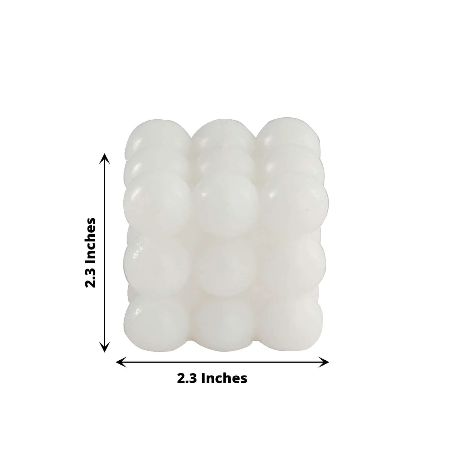 2-Pack Decorative Paraffin Wax Candles 2" Bubble Cube Design White - Unscented Long Burning Pillar Candle Set - Image 3