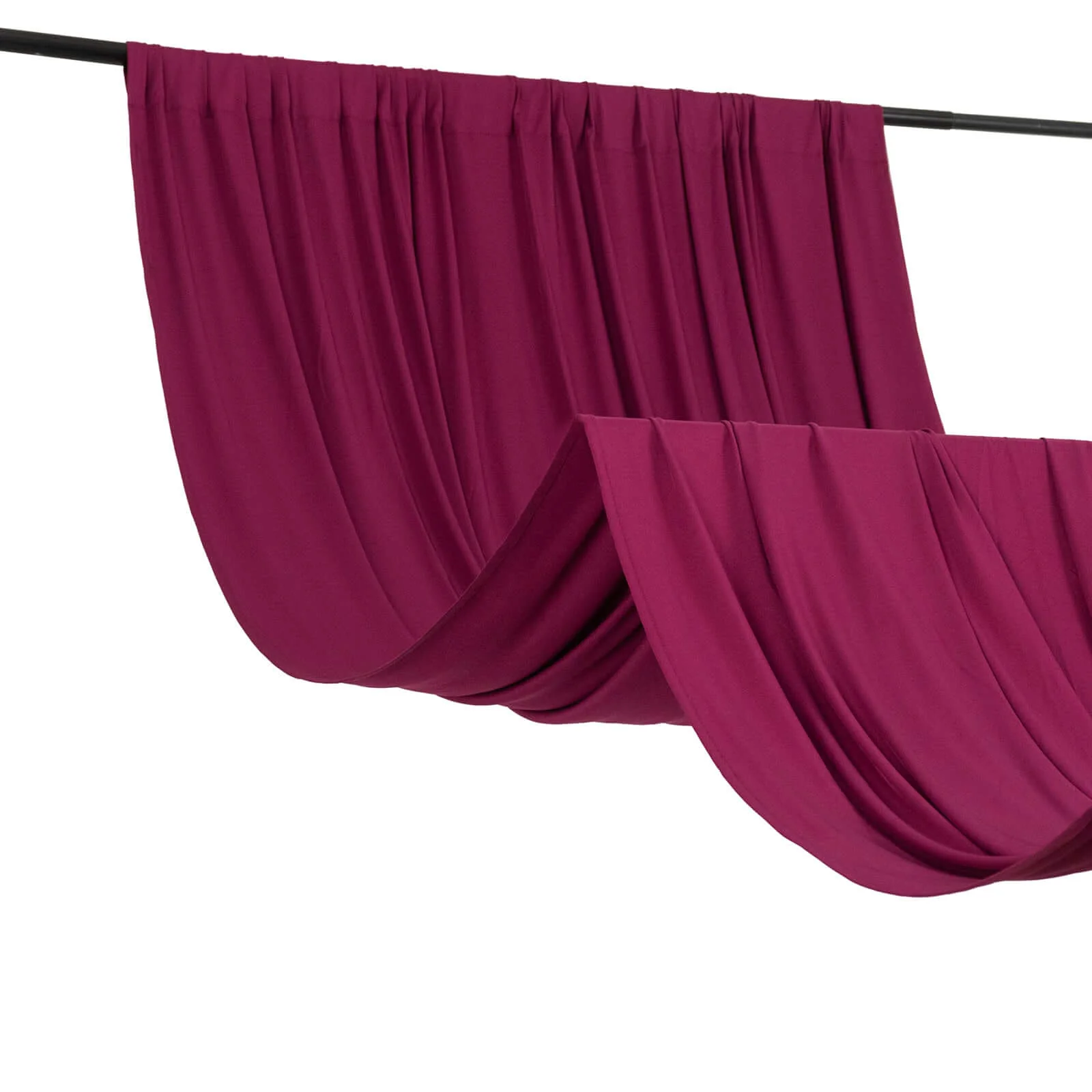 Burgundy 4-Way Stretch Spandex Backdrop Drape Curtain, Wrinkle Free Event Divider Panel with Rod Pockets - 5ftx10ft - Image 2