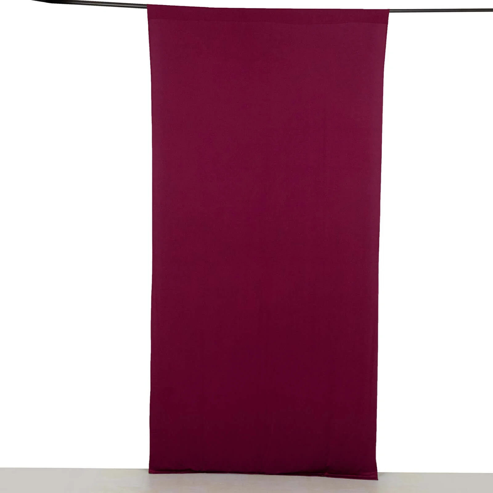 Burgundy 4-Way Stretch Spandex Backdrop Drape Curtain, Wrinkle Free Event Divider Panel with Rod Pockets - 5ftx10ft - Image 6