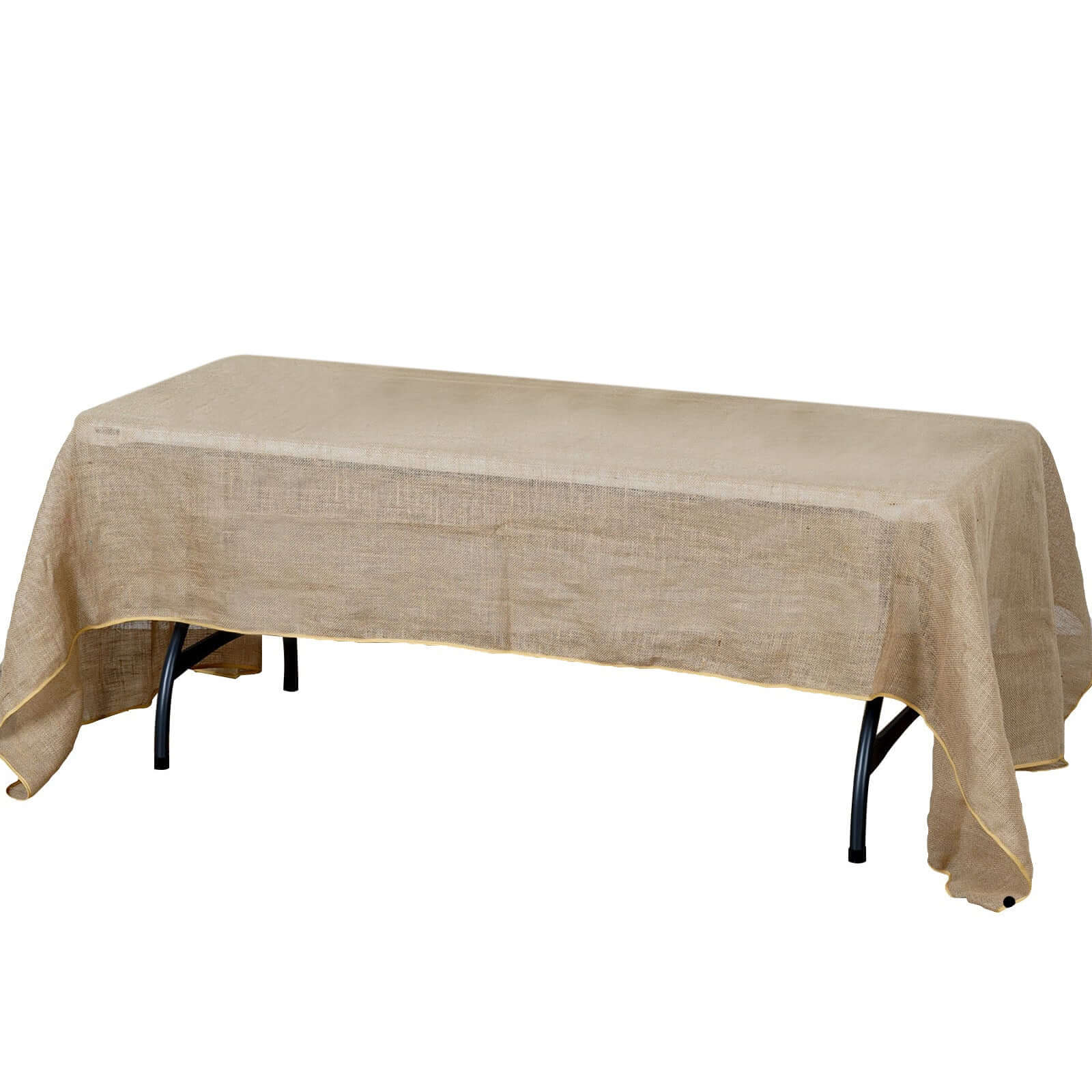 Burlap Jute Rectangle Tablecloth 60"x126" Natural - Rustic Boho Chic Table Linen - Image 3