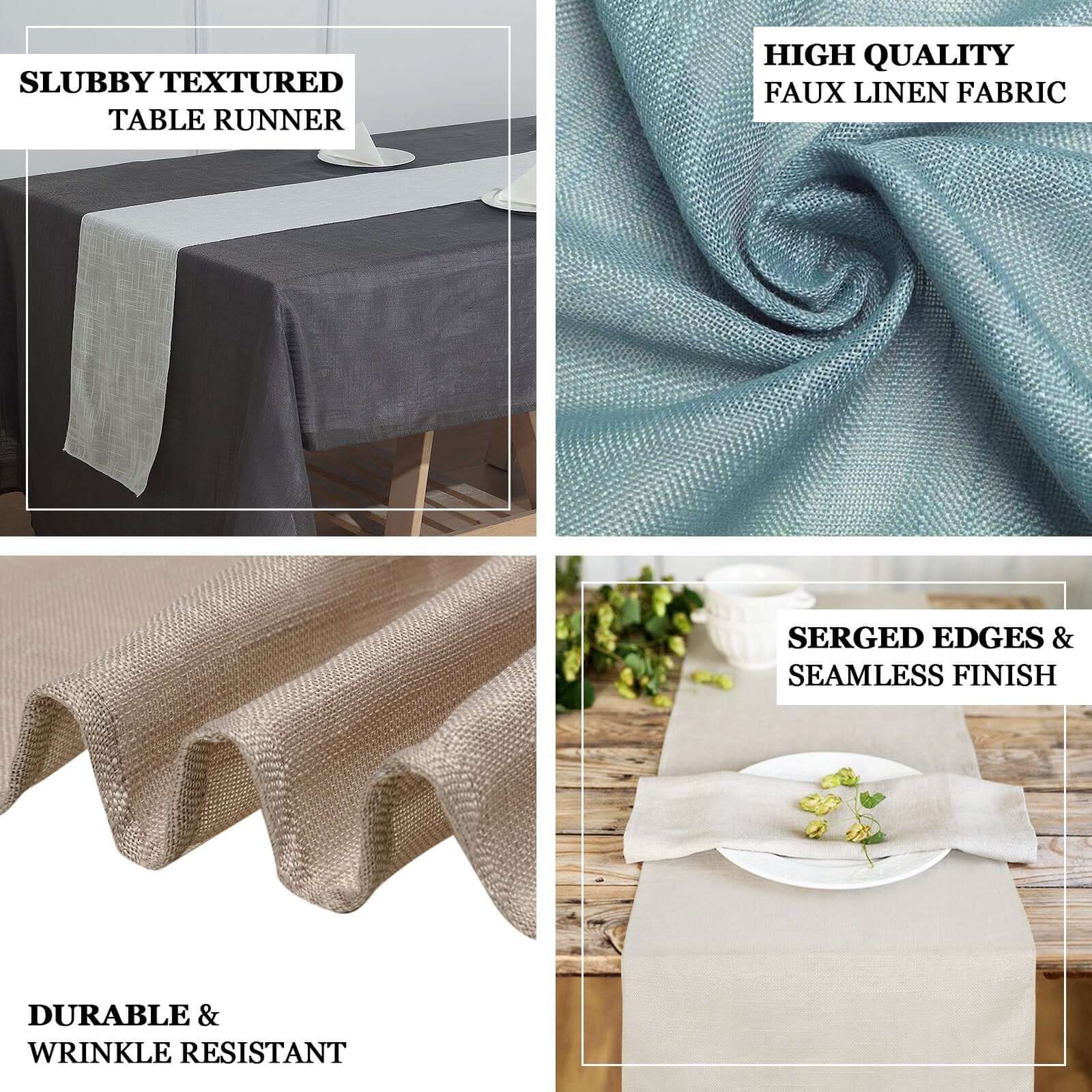 Burlap Jute Table Runner 12"x108" Natural - Rustic Boho Chic Tabletop Decor - Image 4