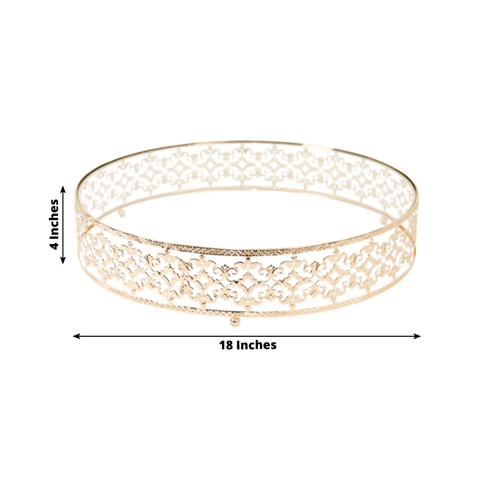 Cake Stand in Gold Baroque Ornate with Glass Top, Round Dessert Display Tray - 18" - Image 3