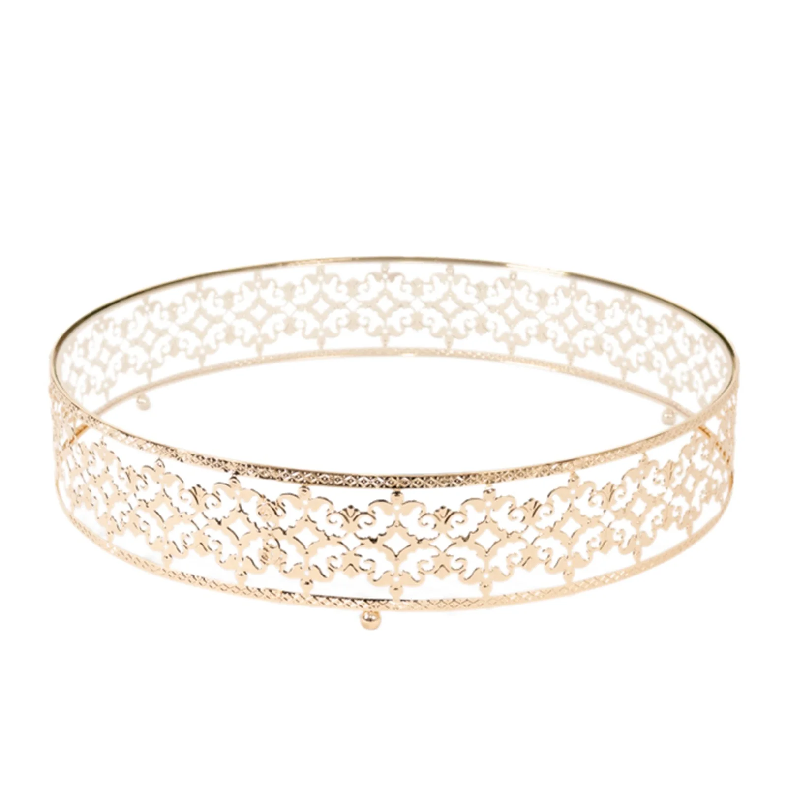 Cake Stand in Gold Baroque Ornate with Glass Top, Round Dessert Display Tray - 18" - Image 7