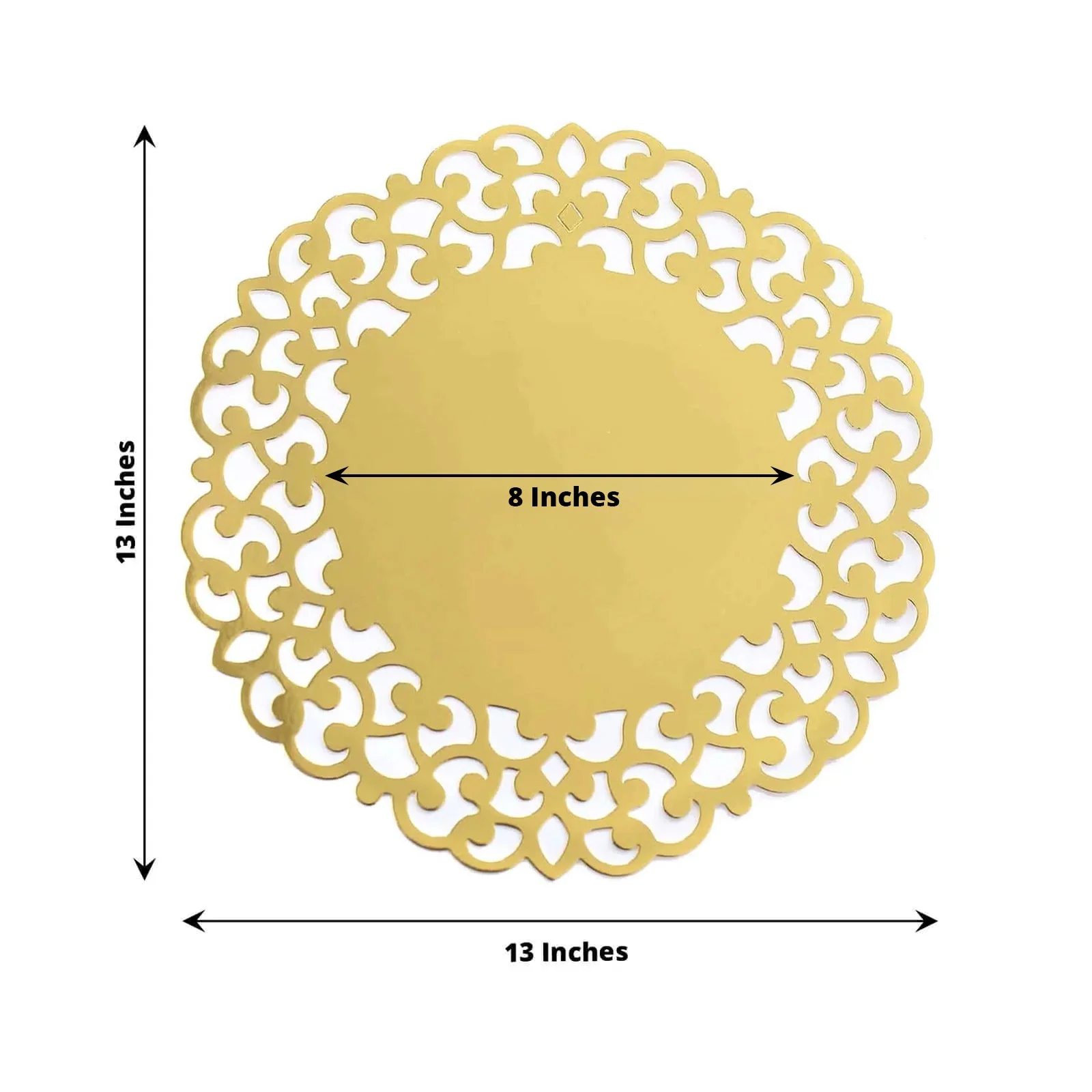 6-Pack Disposable Table Placemats 13" Metallic Gold Laser Cut Floral Rim - 400GSM Cardboard Placemats for Upscale Occasions - Image 3