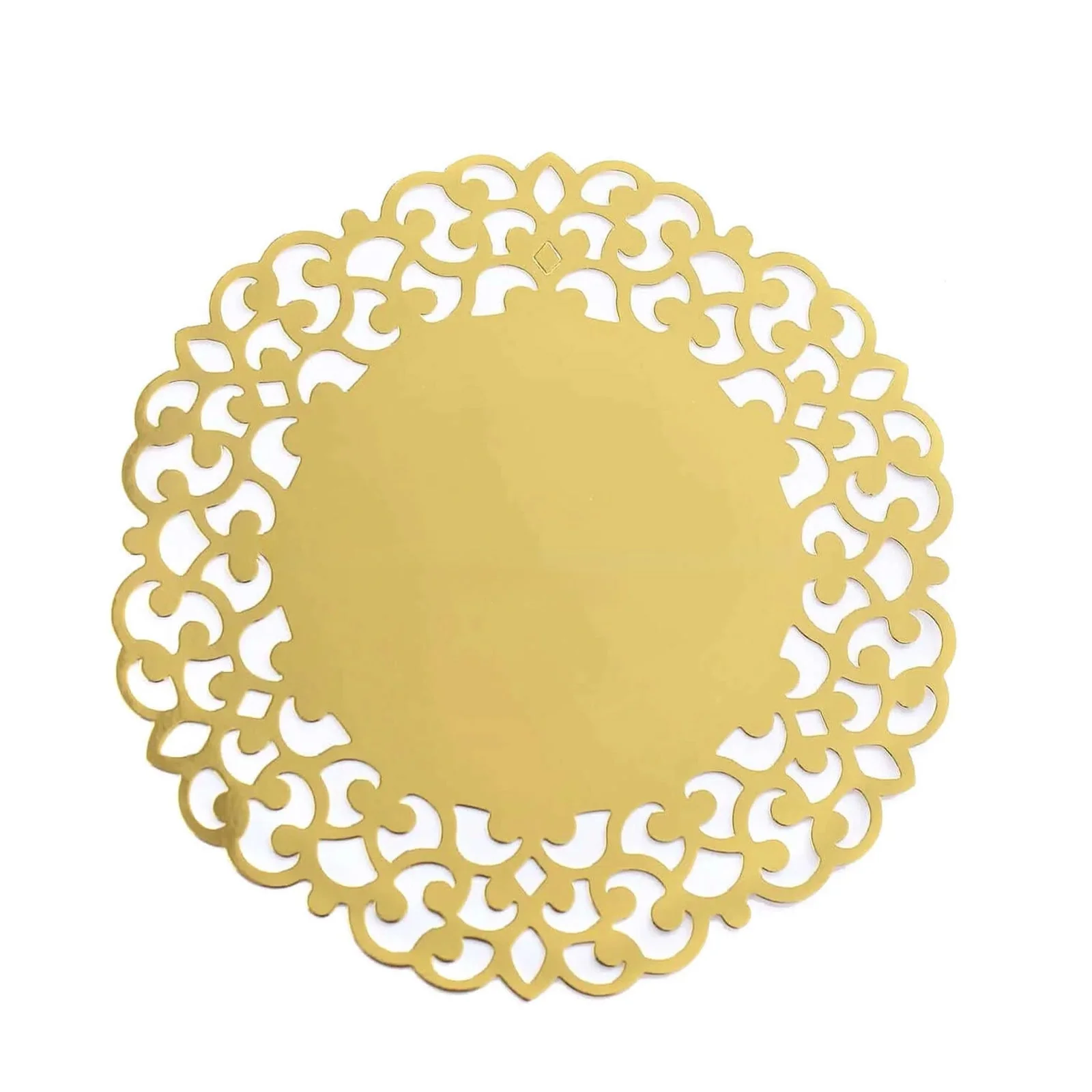 6-Pack Disposable Table Placemats 13" Metallic Gold Laser Cut Floral Rim - 400GSM Cardboard Placemats for Upscale Occasions - Image 7