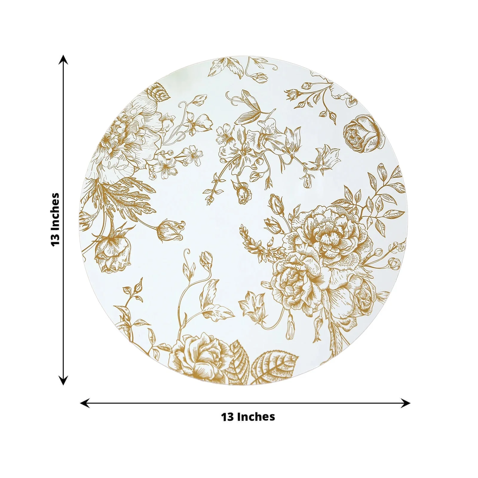 6-Pack Disposable Table Placemats in French Toile Print 13" in White/Gold - Classy Cardboard Placemats for Dinner Parties & Banquets - Image 2