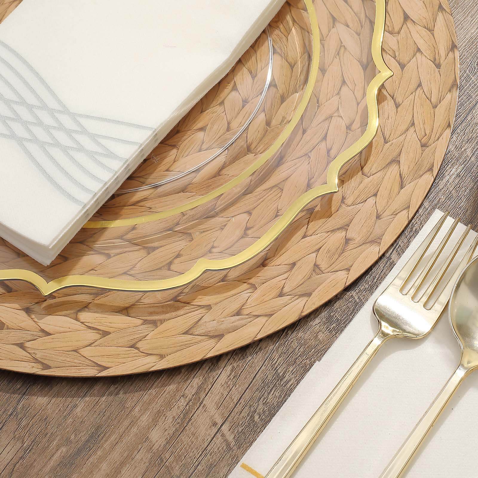 6-Pack Disposable Table Placemats 13" Natural with Woven Rattan Print - 700GSM Cardboard Placemats for Rustic & Boho Themed Events - Image 8