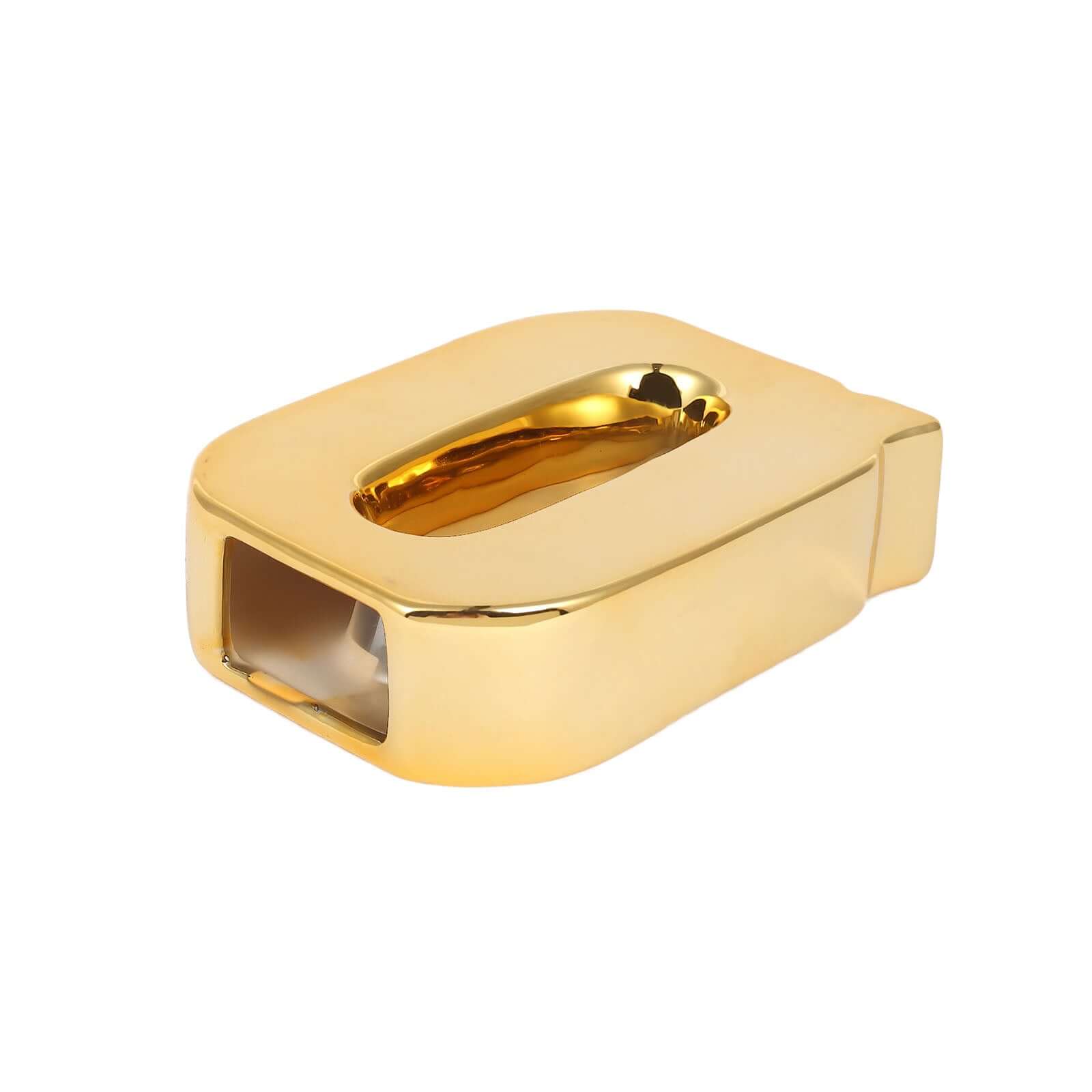 Ceramic Letter "Q" Vase Shiny Gold Plated 6" - Stylish Bud Planter Pot for Table Centerpieces - Image 8