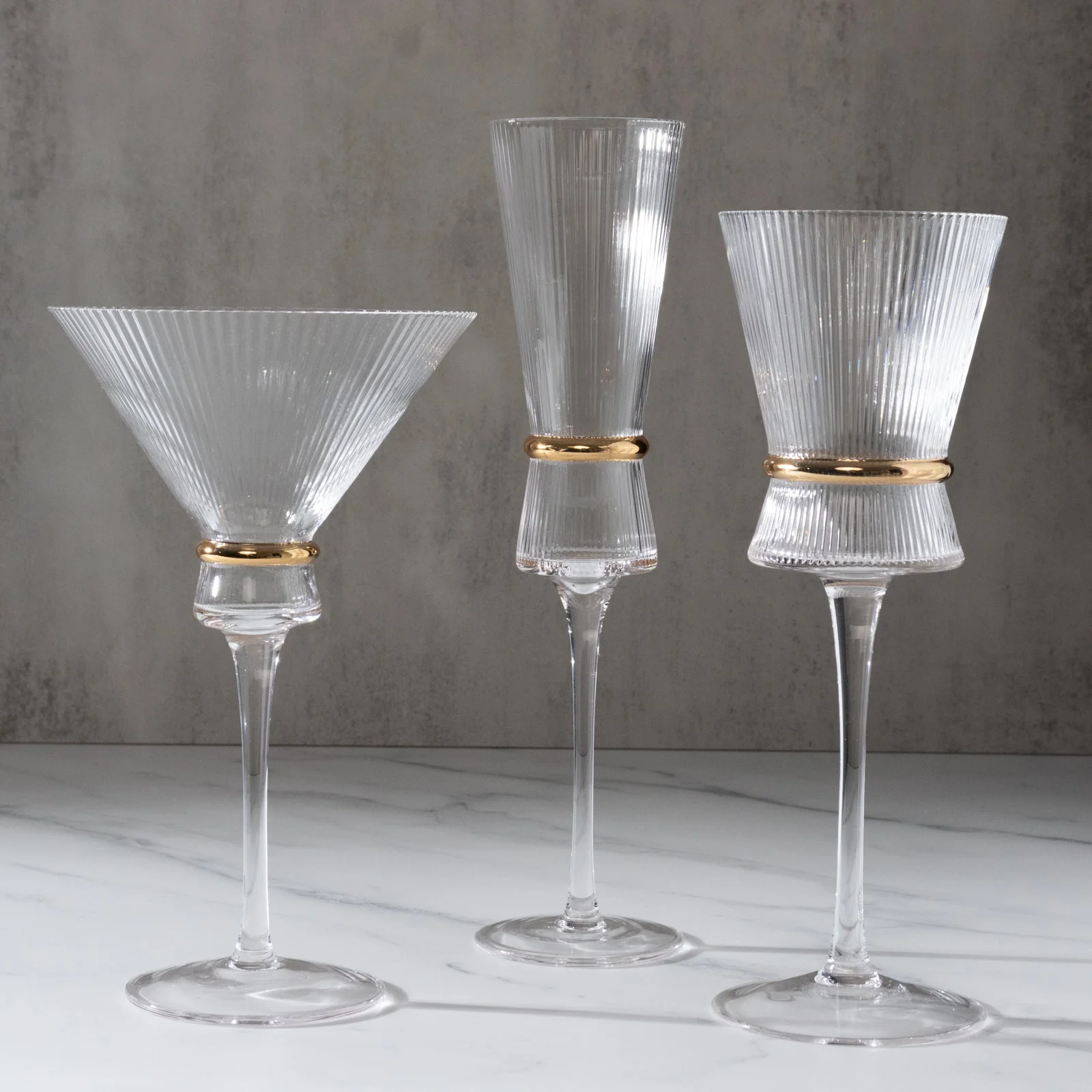 6-Pack Champagne Flutes – 6oz Real Glass, Clear Ribbed Stemware with Gold Ring Accent, Elegant Toasting Glasses for Weddings, Parties & Celebrations – 10" Tall - Image 7