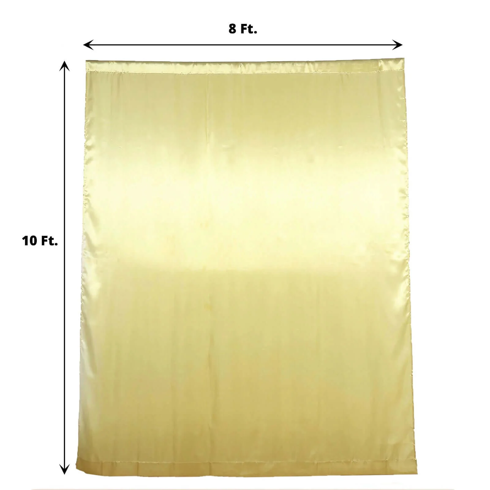 Champagne Satin Backdrop Drape Curtain, Photo Booth Event Divider Panel - 8ftx10ft - Image 3