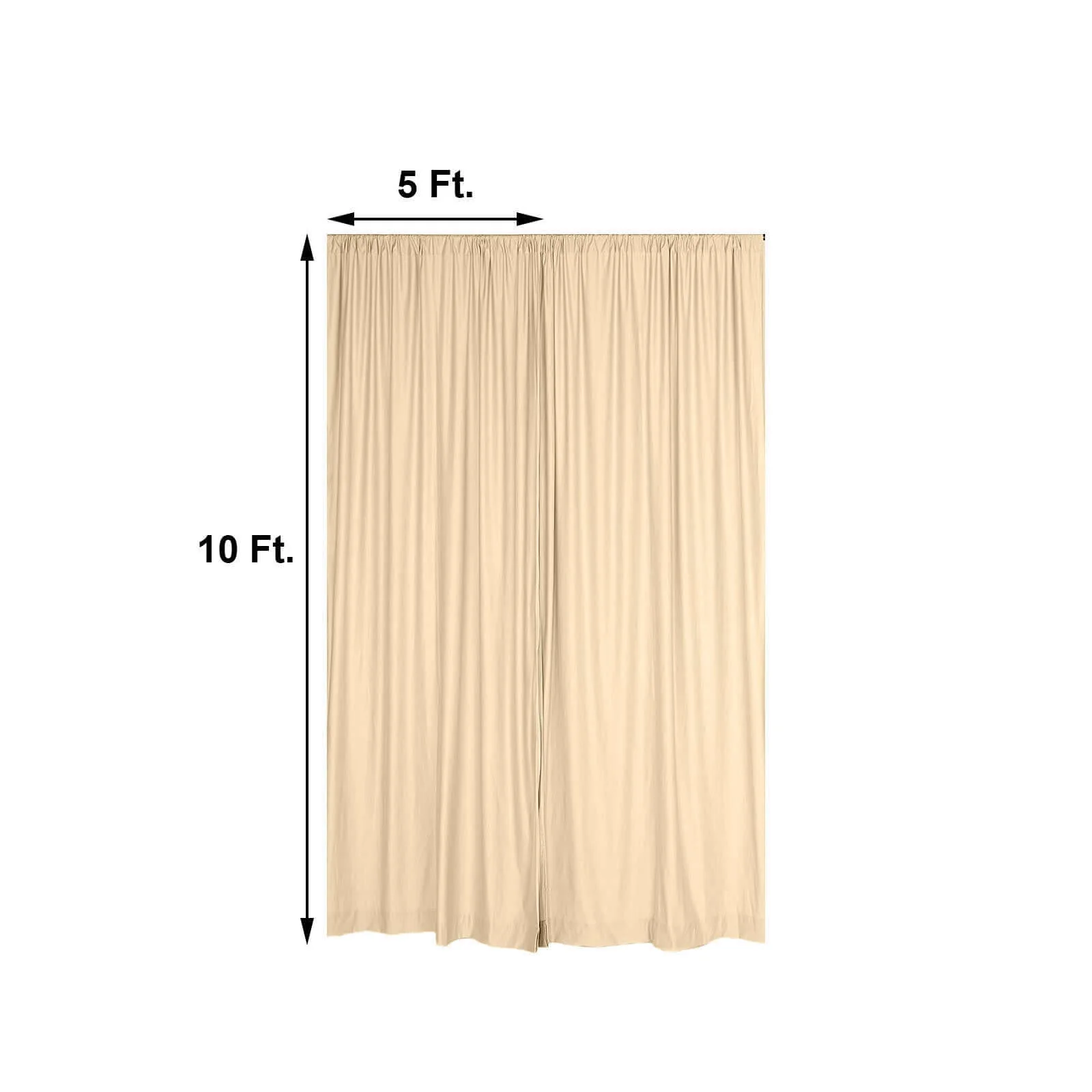 2 Pack 5ftx10ft Champagne Scuba Polyester Backdrop Drape Curtains, Durable Flame Resistant Event Divider Panels Wrinkle Free With Rod Pockets - Image 5
