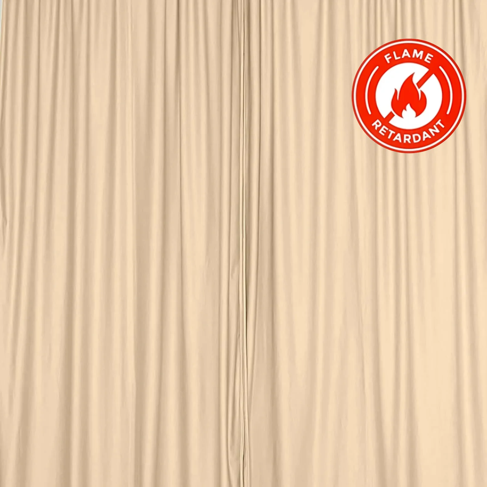 2 Pack 5ftx10ft Champagne Scuba Polyester Backdrop Drape Curtains, Durable Flame Resistant Event Divider Panels Wrinkle Free With Rod Pockets - Image 7