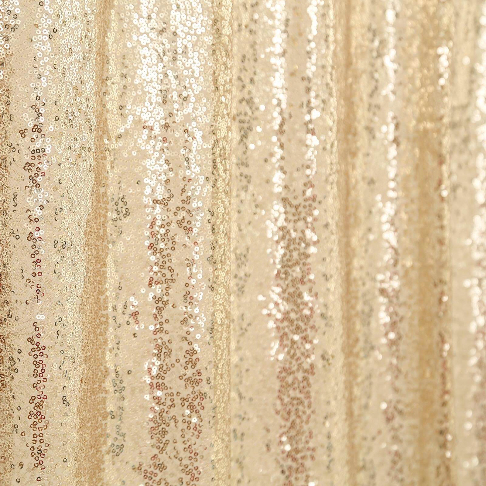 Champagne Sequin Backdrop Drape Curtain, Photo Booth Event Divider Panel - 8ftx8ft - Image 7