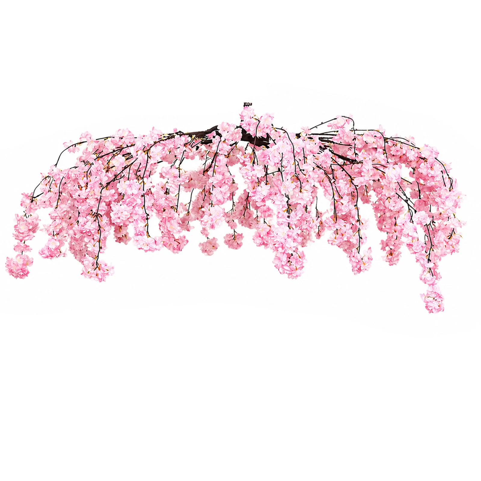 Cherry Blossom Floral Chandelier 60" Blush – Hanging Artificial Silk Flower Ceiling Canopy with Interchangeable Branches - Image 2