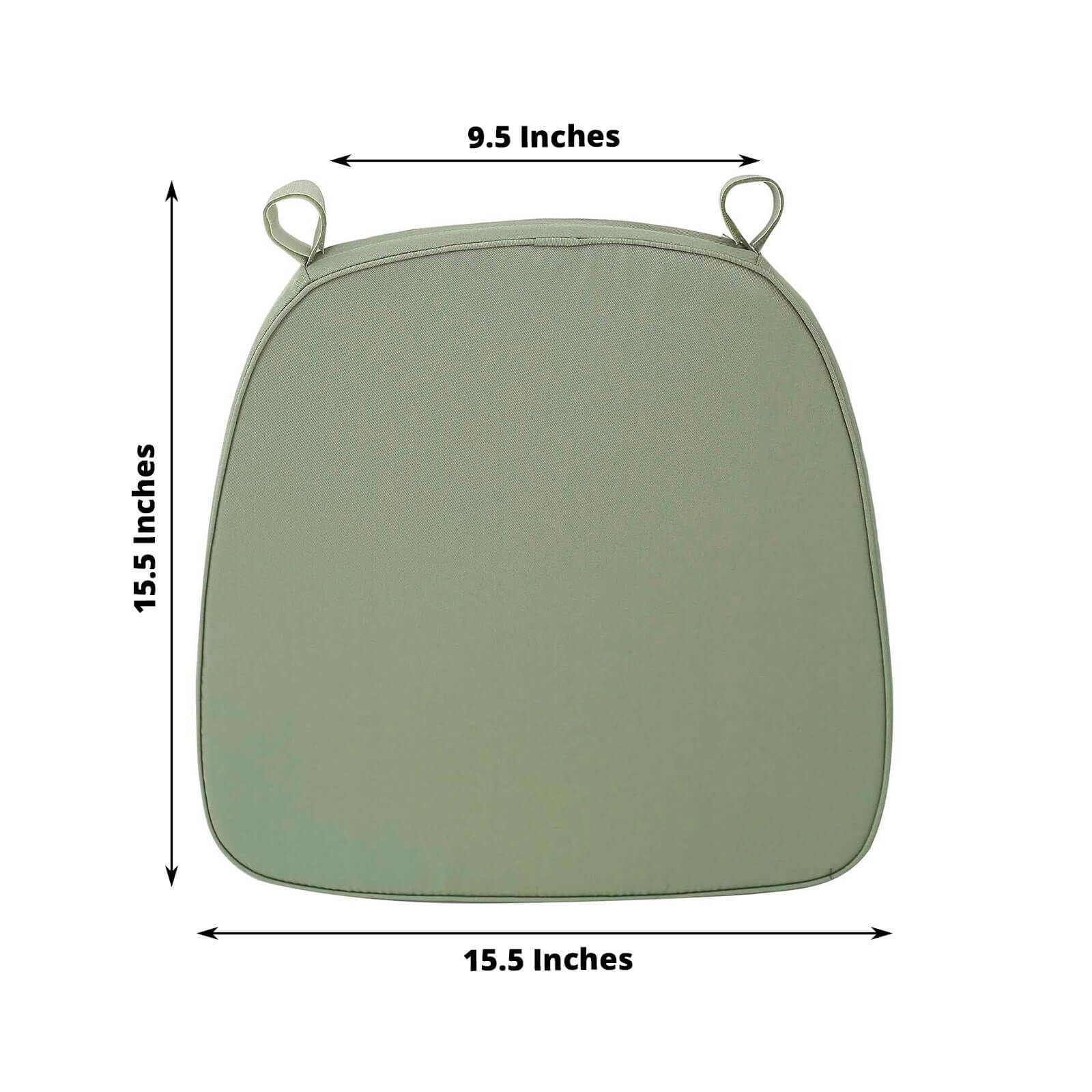 Chiavari Chair Pad Memory Foam 1.5" Thick with Ties Dusty Sage Green - Removable Cover - Image 3