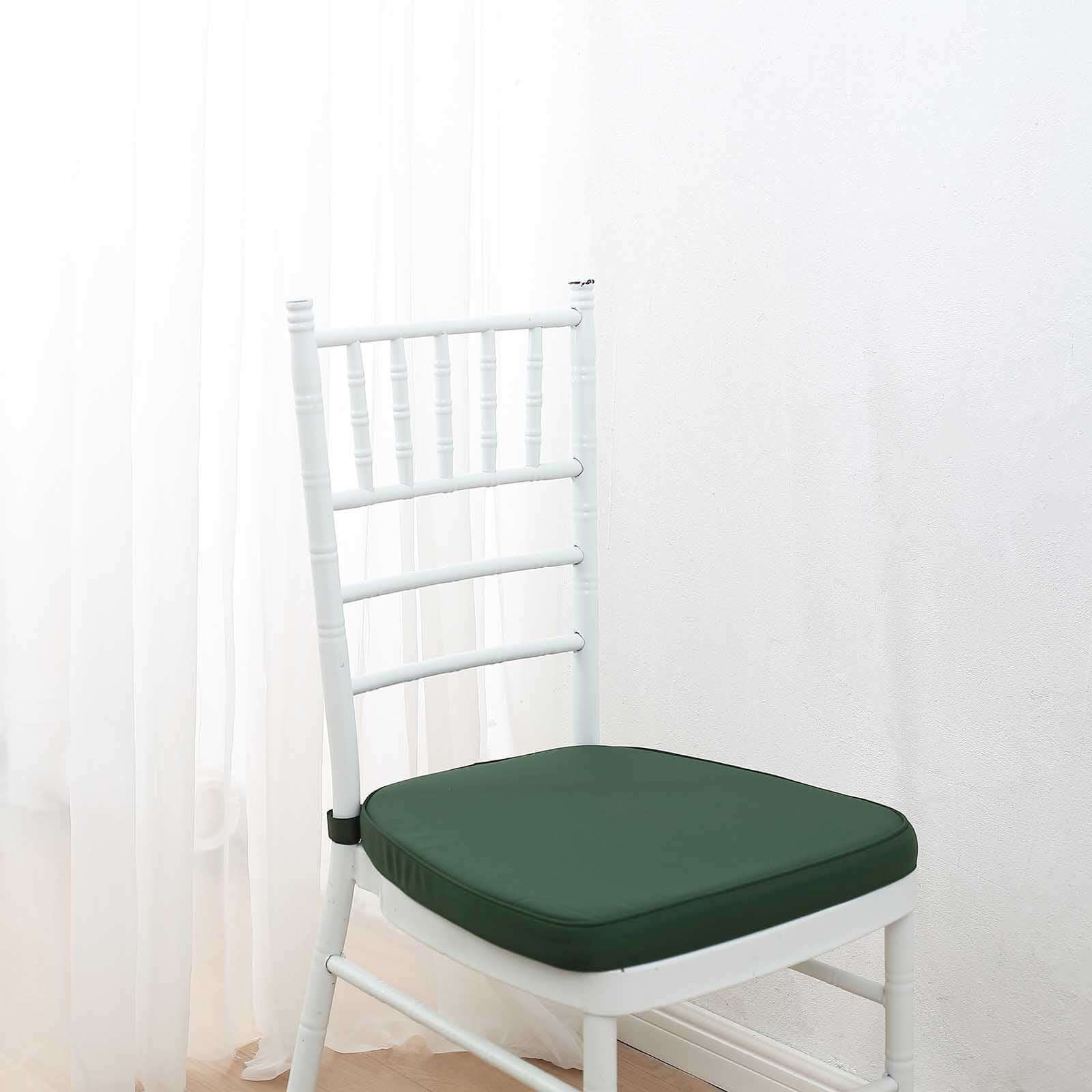 Chiavari Chair Pad Memory Foam 1.5" Thick with Ties Hunter Emerald Green - Removable Cover - Image 10
