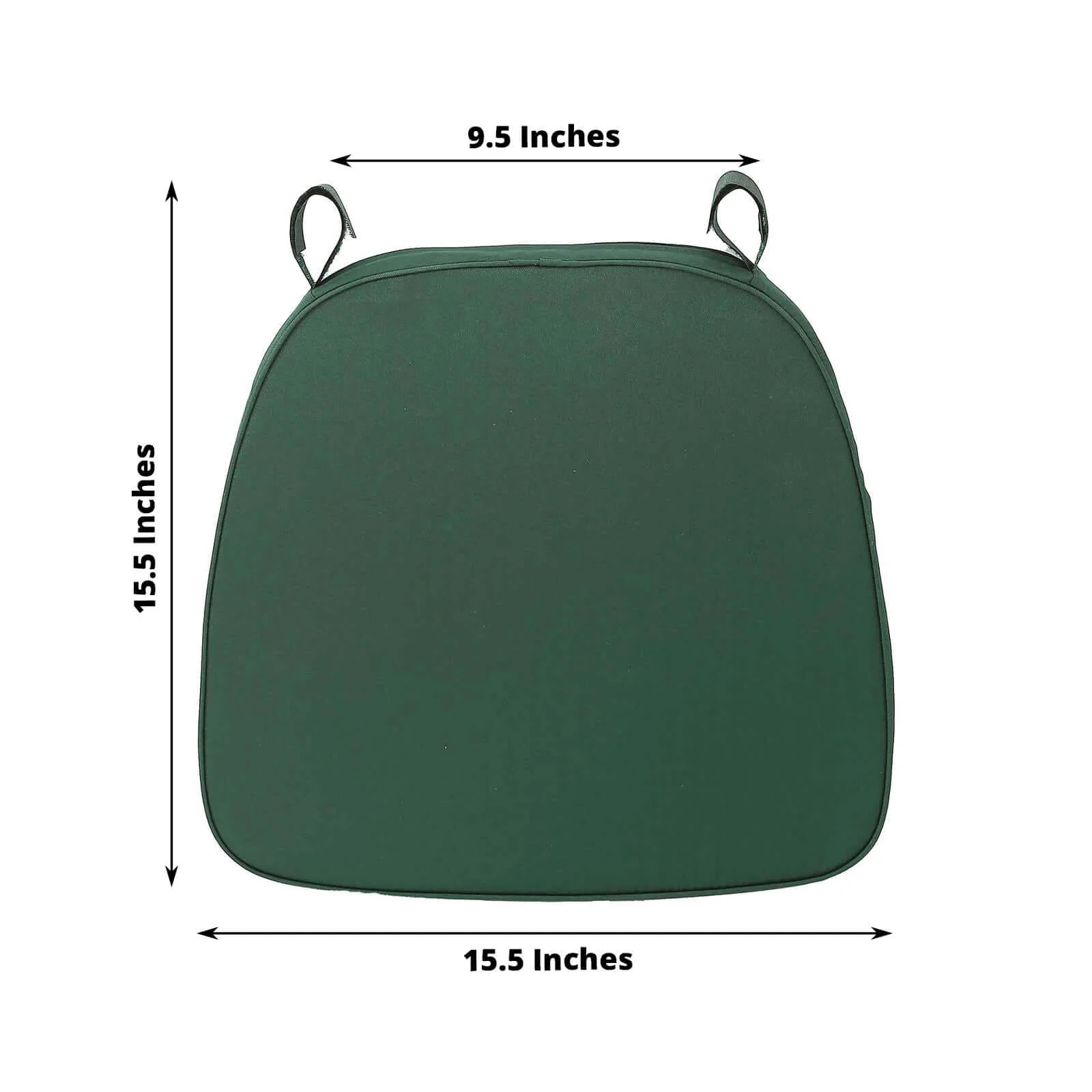 Chiavari Chair Pad Memory Foam 1.5" Thick with Ties Hunter Emerald Green - Removable Cover - Image 3