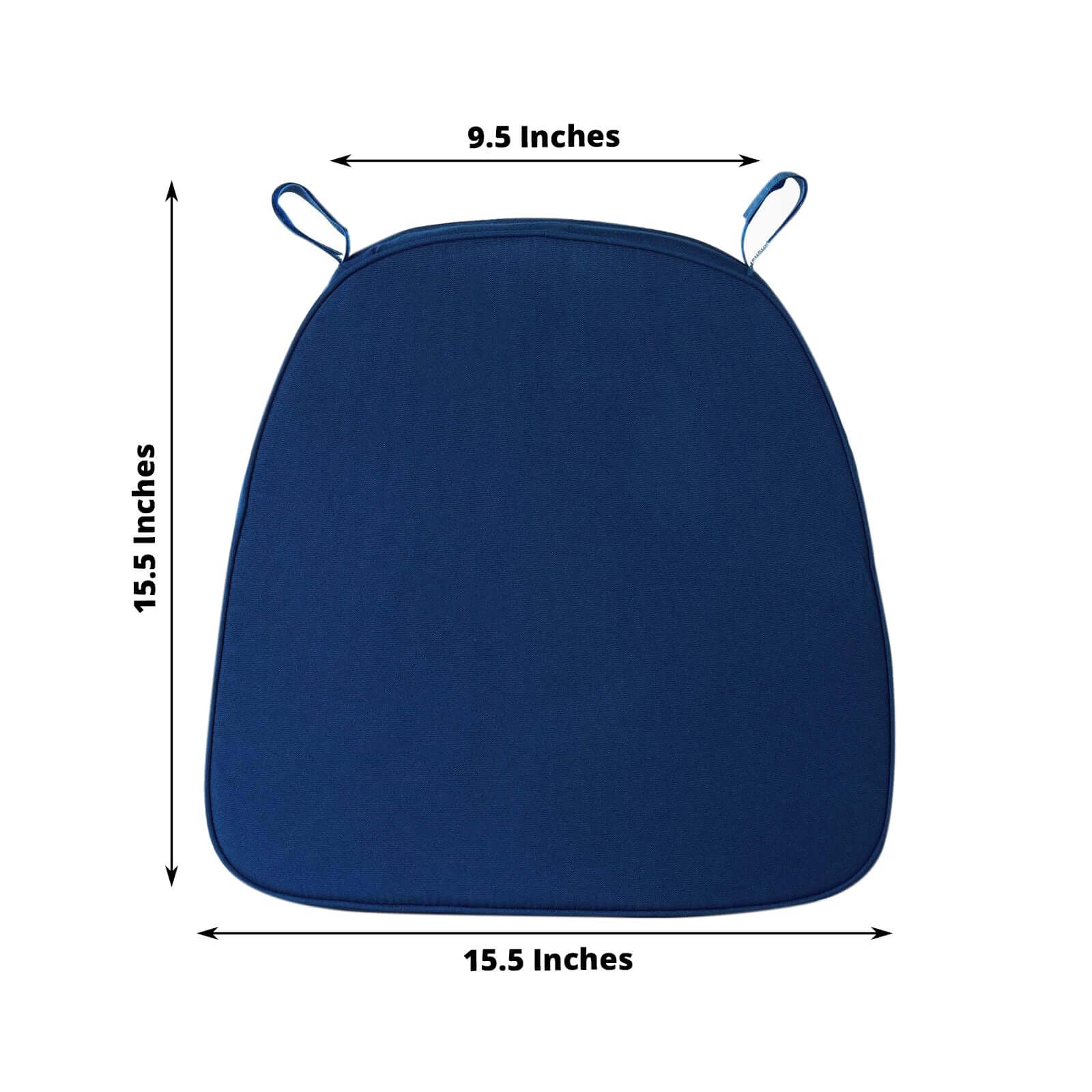 Chiavari Chair Pad Memory Foam 1.5" Thick with Ties Navy Blue - Removable Cover - Image 3