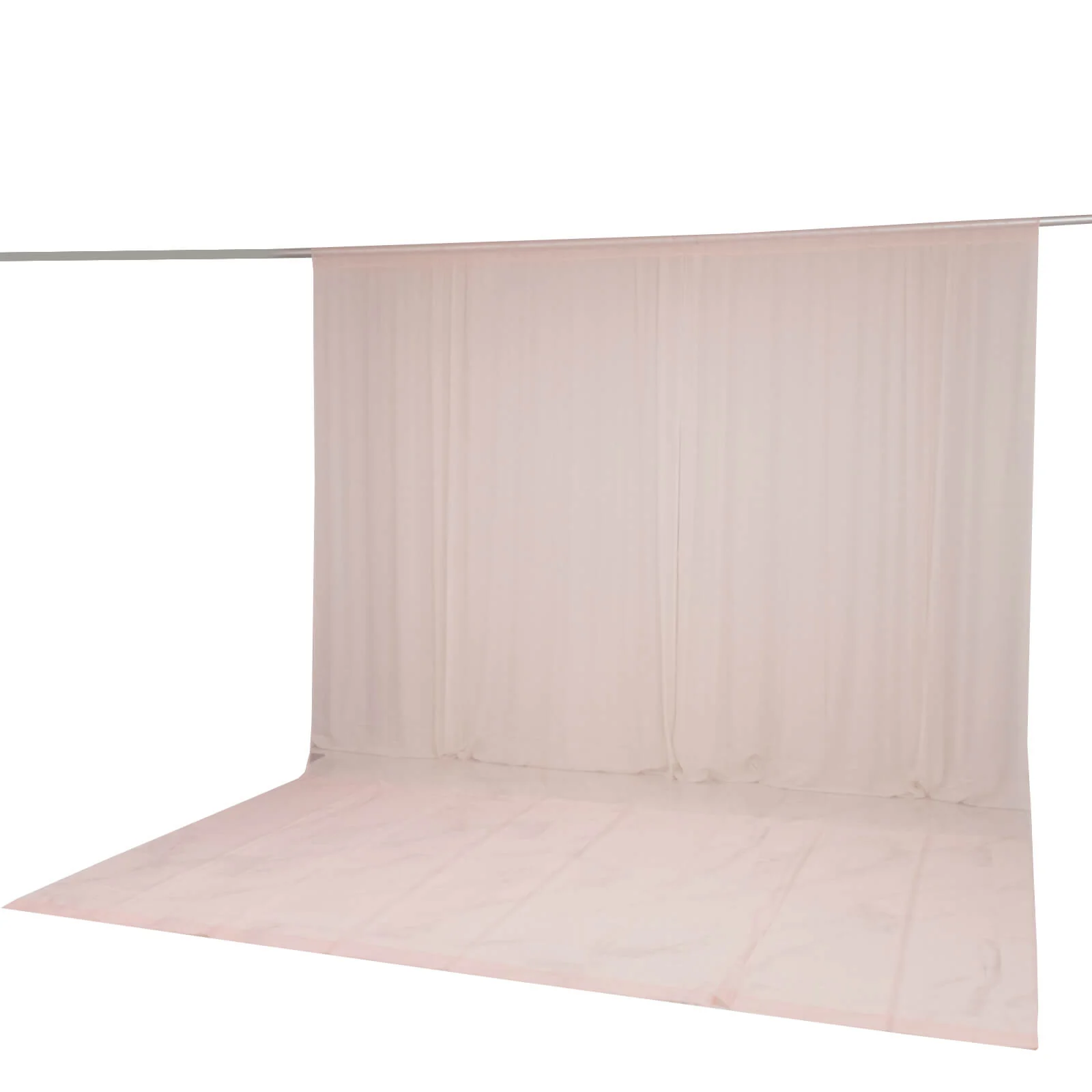 Chiffon Backdrop Curtain Panel 10ft x 14ft – Blush Durable Flame Resistant Sheer Draping Fabric with Rod Pocket - Image 8