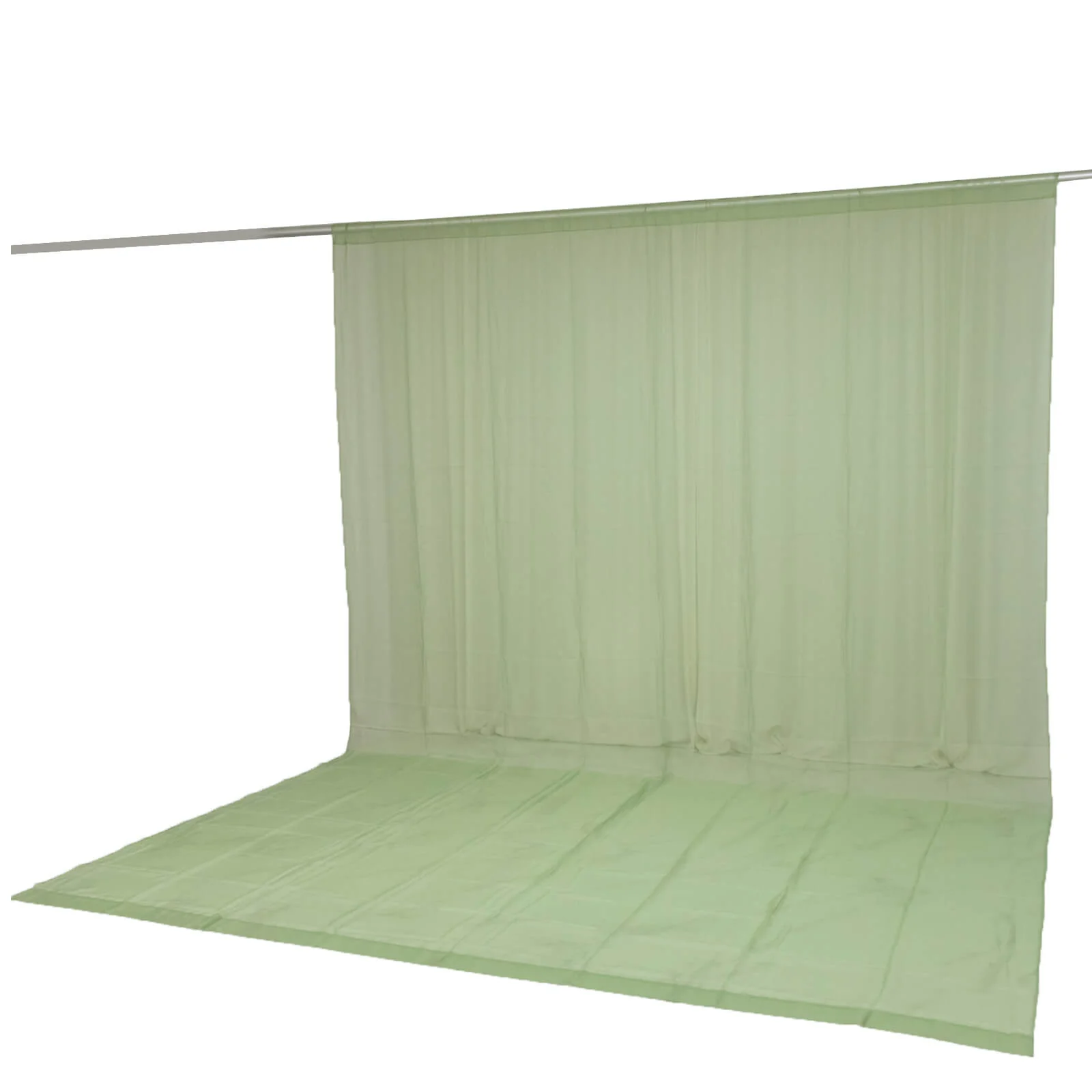 Chiffon Backdrop Curtain Panel 10ft x 14ft – Sage Green Durable Flame Resistant Sheer Draping Fabric with Rod Pocket - Image 8