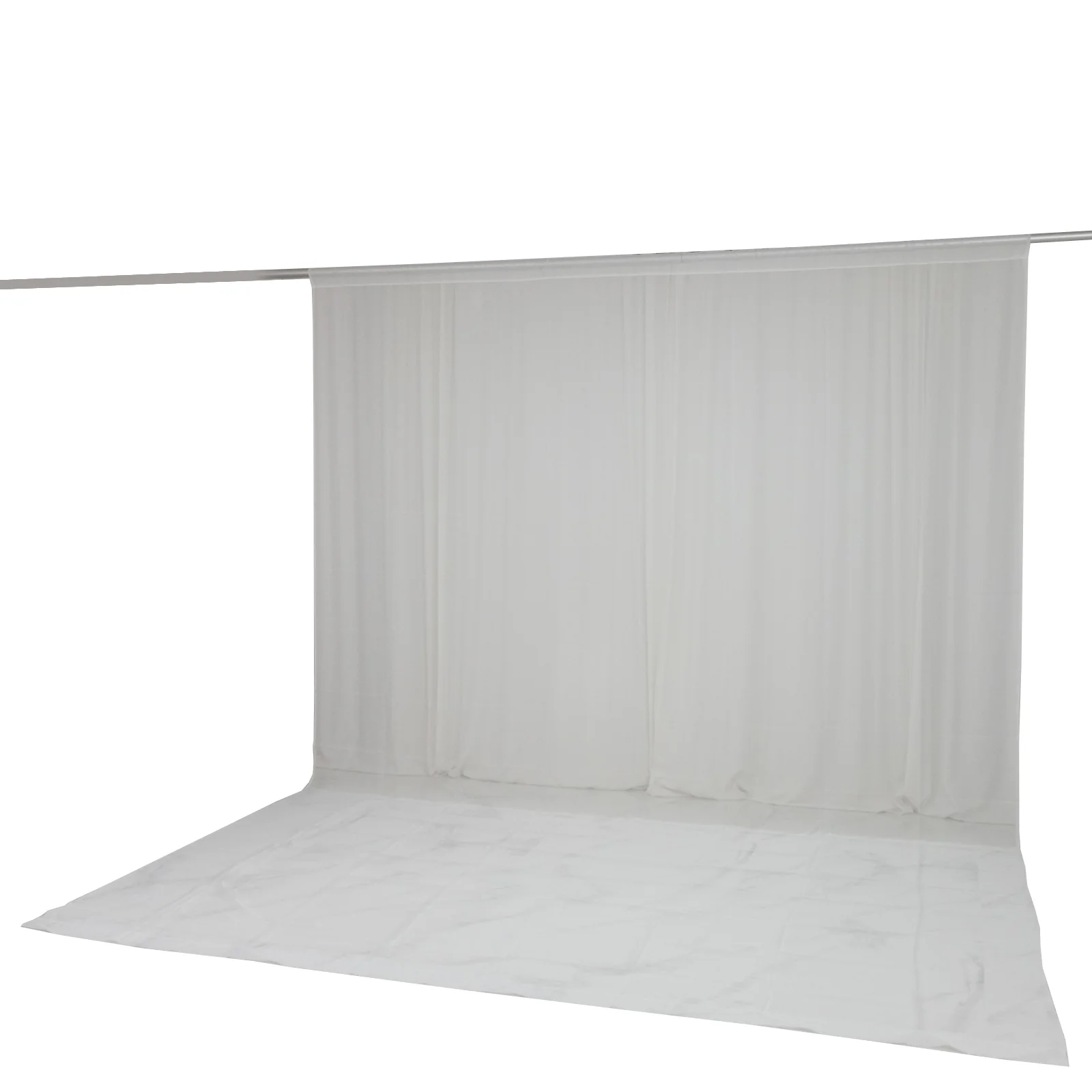 Chiffon Backdrop Curtain Panel 10ft x 14ft – White Durable Flame Resistant Sheer Draping Fabric with Rod Pocket - Image 8