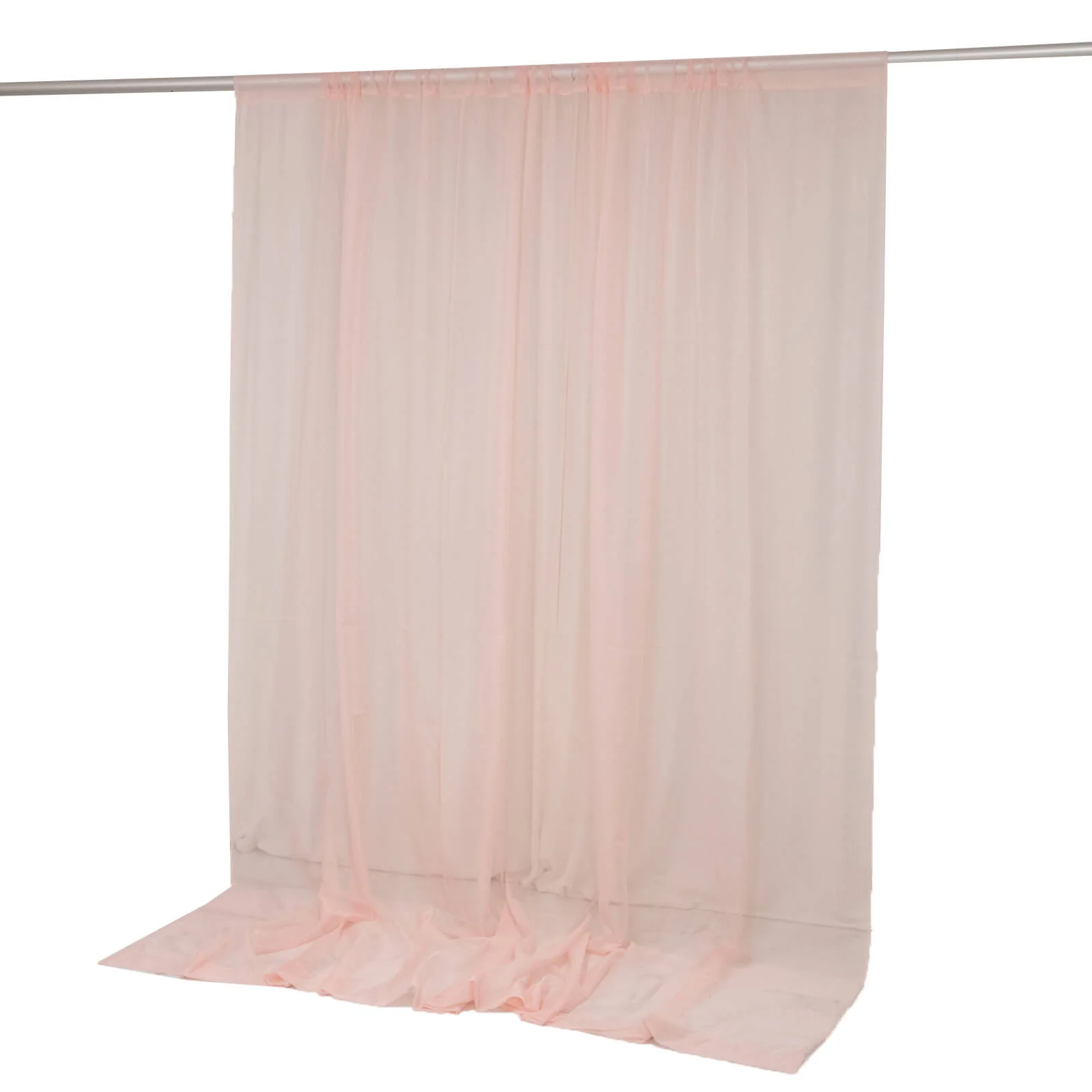 Chiffon Backdrop Curtain Panel 10ft x 10ft – Blush Durable Flame Resistant Sheer Draping Fabric with Rod Pocket - Image 2