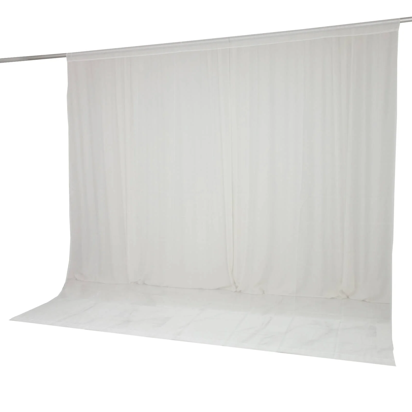 Chiffon Backdrop Curtain Panel 10ft x 10ft – Ivory Durable Flame Resistant Sheer Draping Fabric with Rod Pocket - Image 8