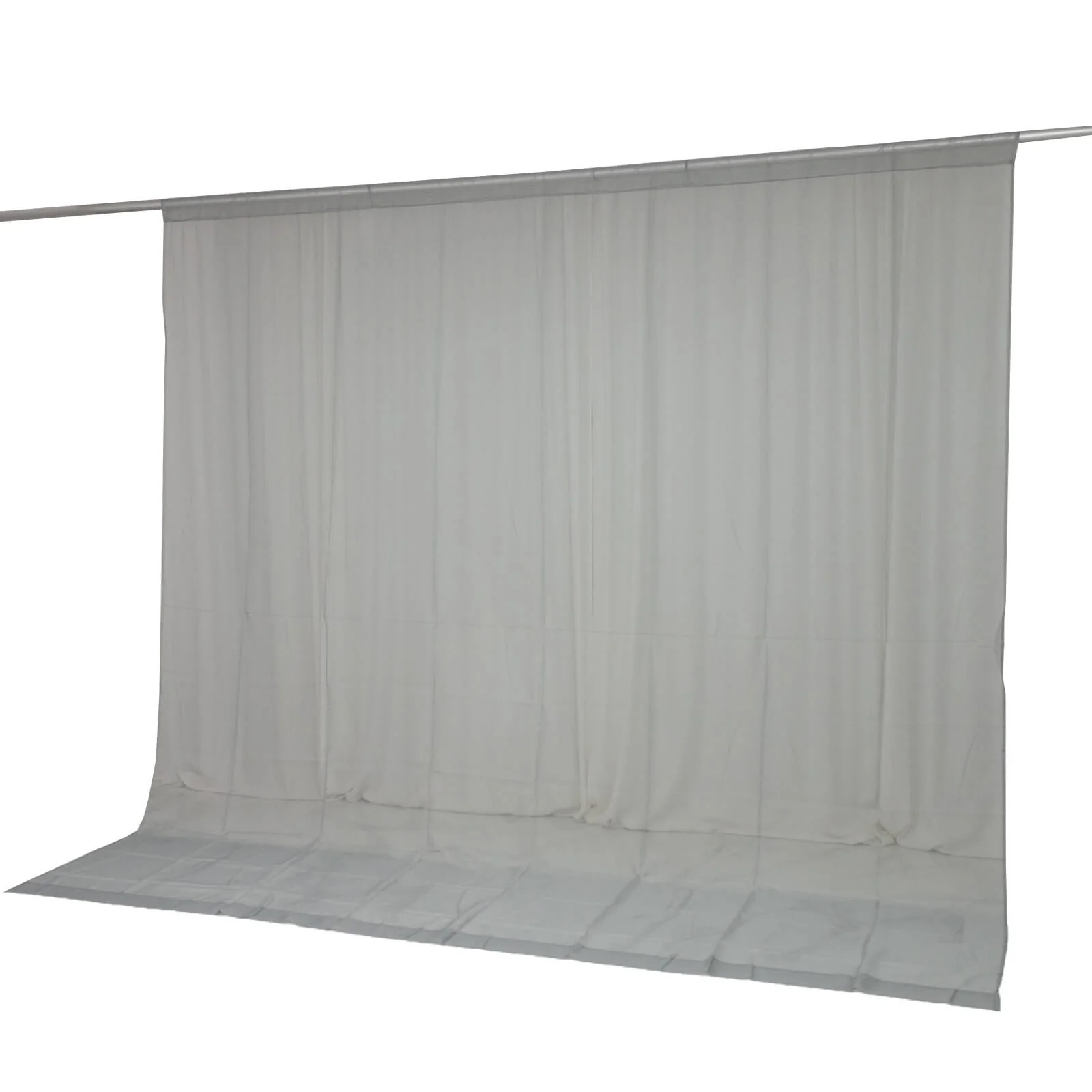 Chiffon Backdrop Curtain Panel 10ft x 10ft – Silver Durable Flame Resistant Sheer Draping Fabric with Rod Pocket - Image 8