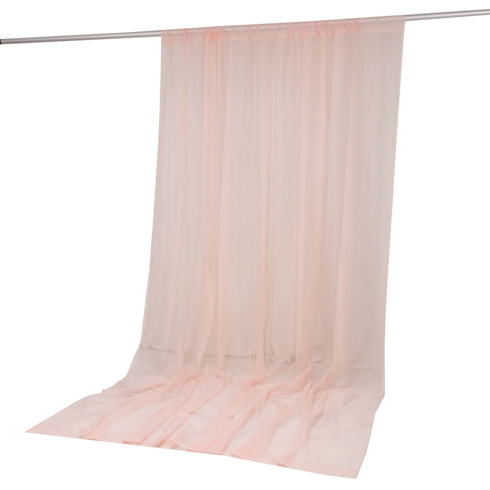 Chiffon Backdrop Curtain Panel 10ft x 12ft – Blush Durable Flame Resistant Sheer Draping Fabric with Rod Pocket - Image 2