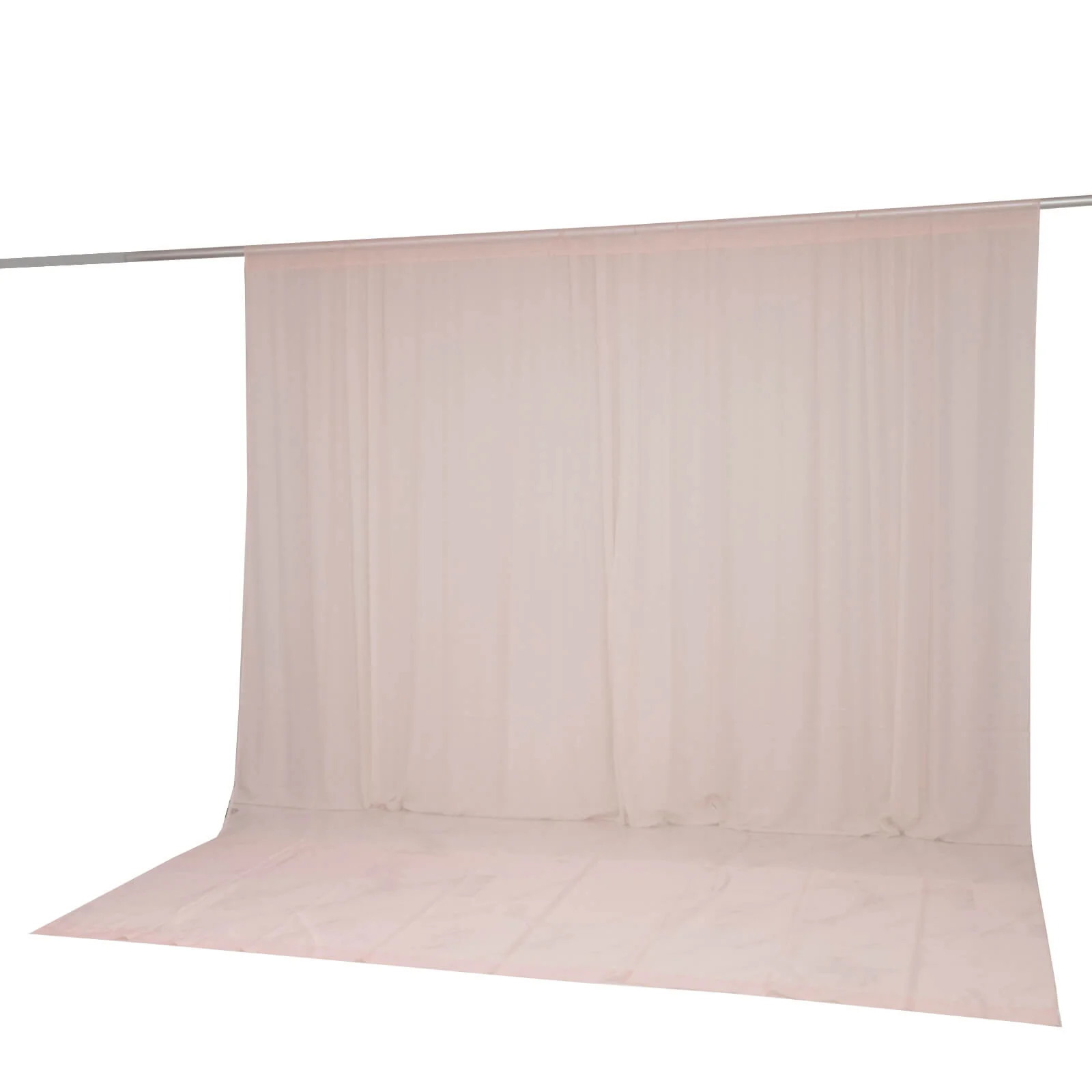 Chiffon Backdrop Curtain Panel 10ft x 12ft – Blush Durable Flame Resistant Sheer Draping Fabric with Rod Pocket - Image 8