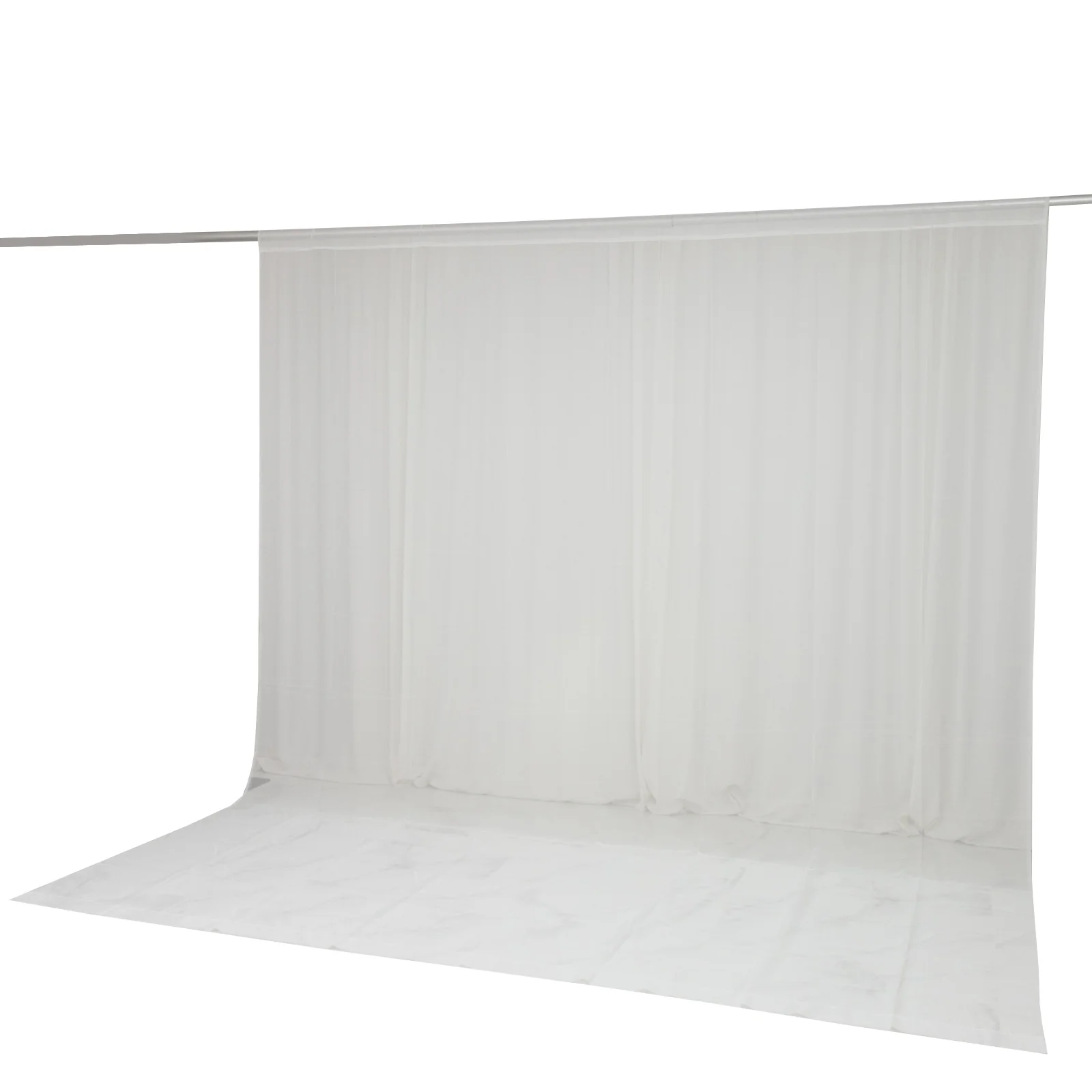 Chiffon Backdrop Curtain Panel 10ft x 12ft – Ivory Durable Flame Resistant Sheer Draping Fabric with Rod Pocket - Image 8