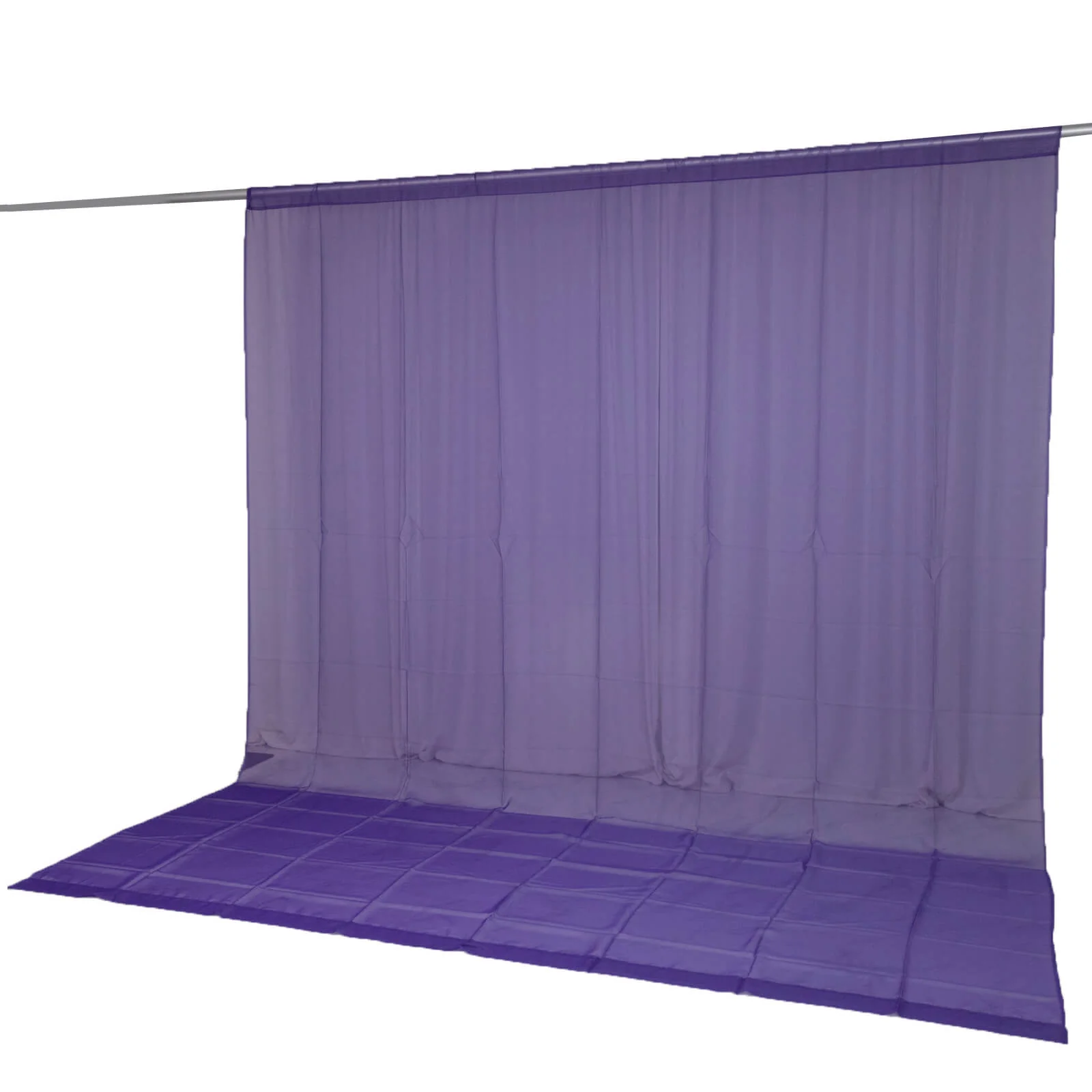 Chiffon Backdrop Curtain Panel 10ft x 12ft – Purple Durable Flame Resistant Sheer Draping Fabric with Rod Pocket - Image 8