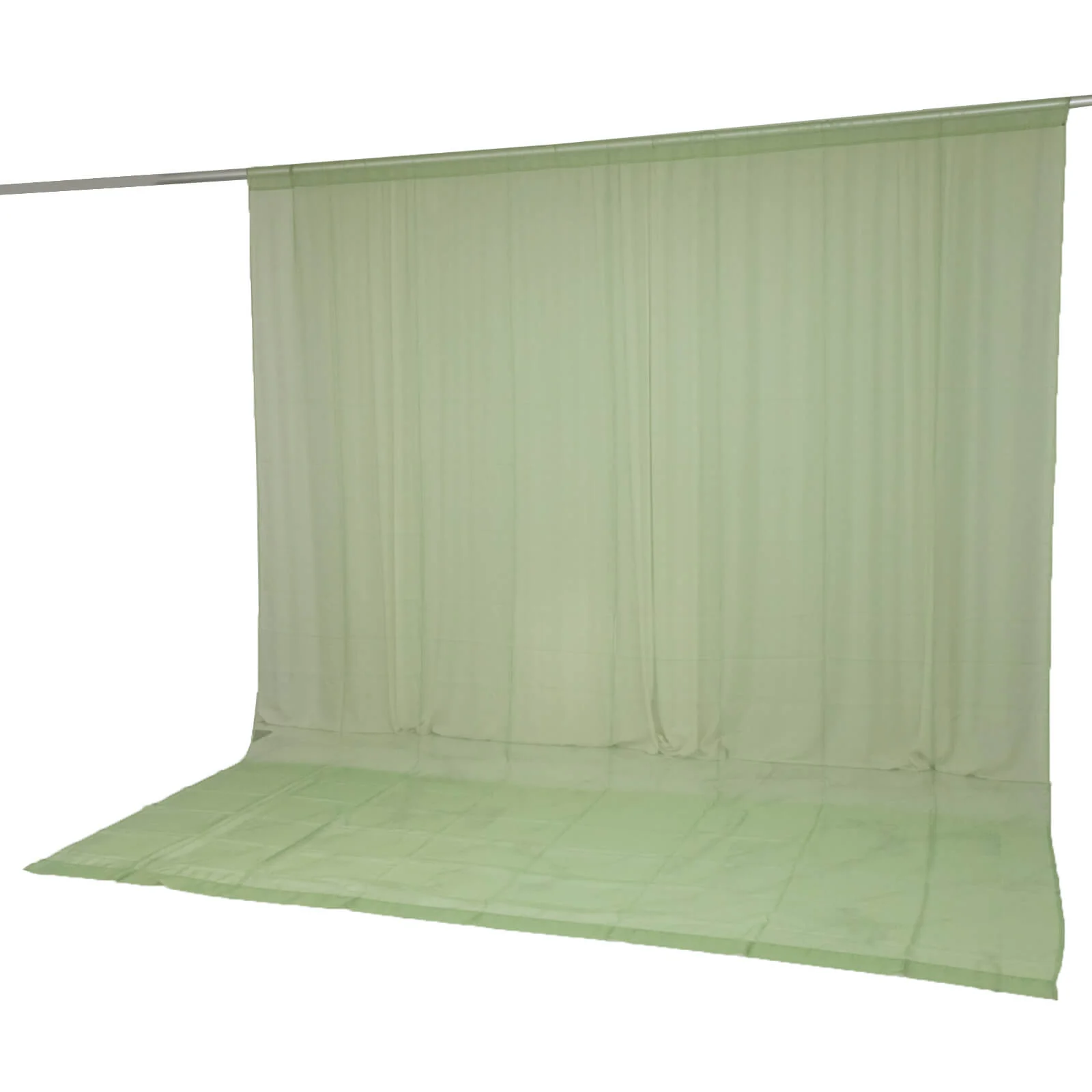 Chiffon Backdrop Curtain Panel 10ft x 12ft – Sage Green Durable Flame Resistant Sheer Draping Fabric with Rod Pocket - Image 8