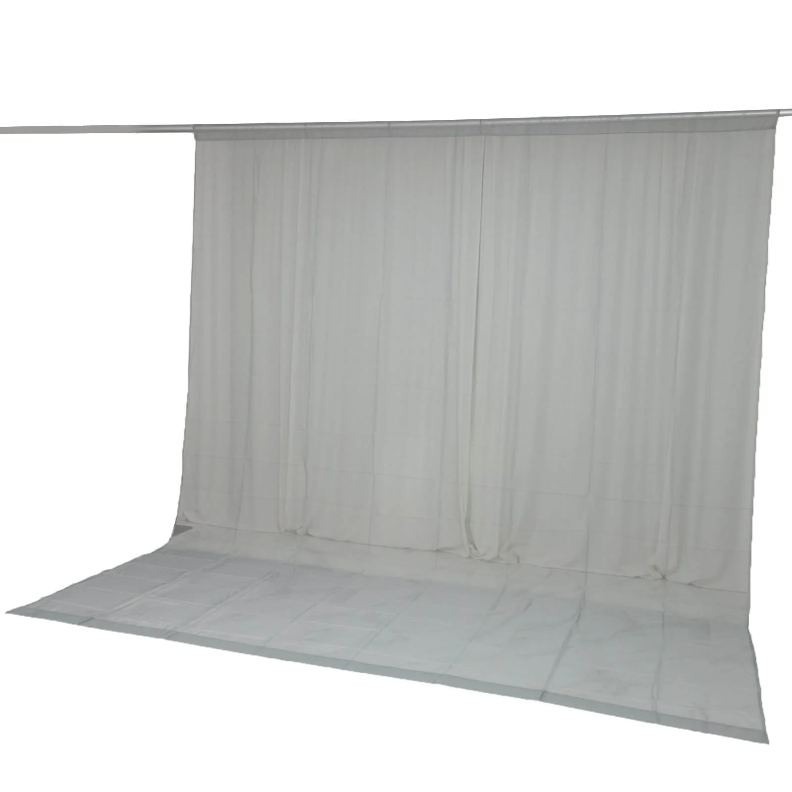 Chiffon Backdrop Curtain Panel 10ft x 12ft – Silver Durable Flame Resistant Sheer Draping Fabric with Rod Pocket - Image 8