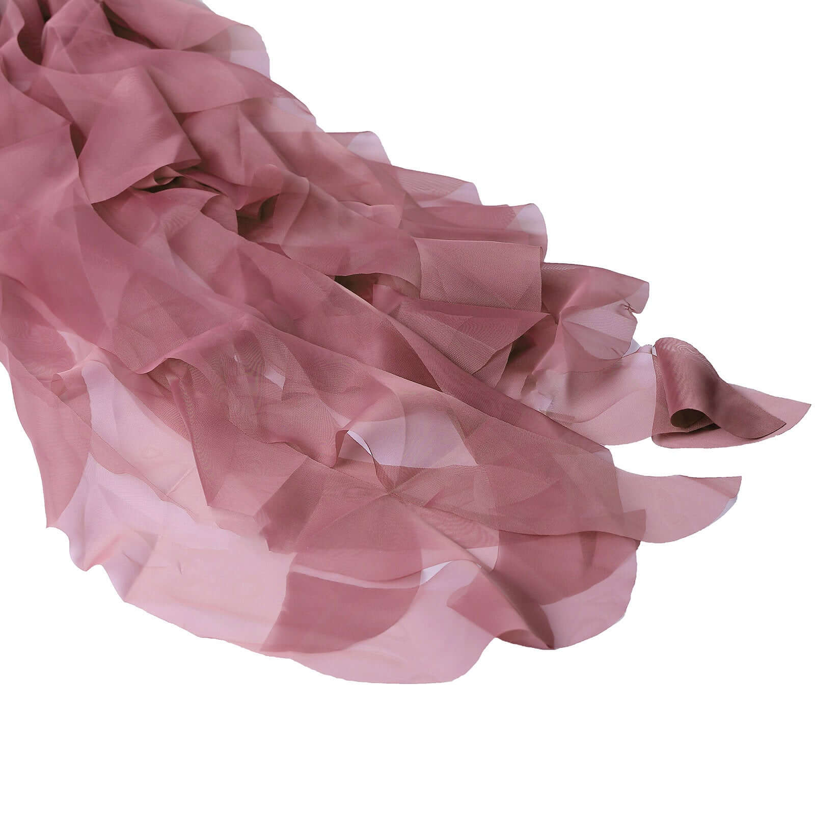 Chiffon Curly Chair Sash 32" Long – Mauve/Cinnamon Rose 6-Strand Ribbon Tie - Image 3